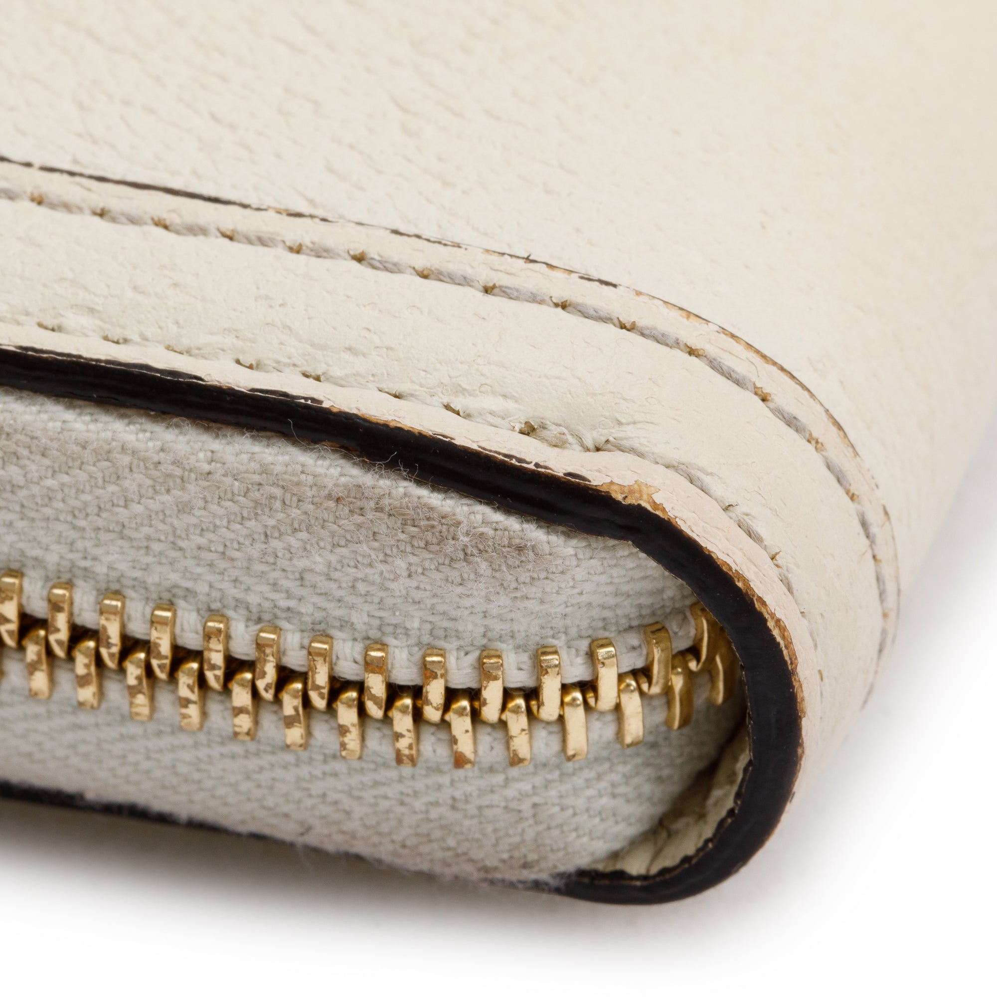 Gucci White Leather Web Ophidia GG Zip Around Wallet w/ Box & Receipt