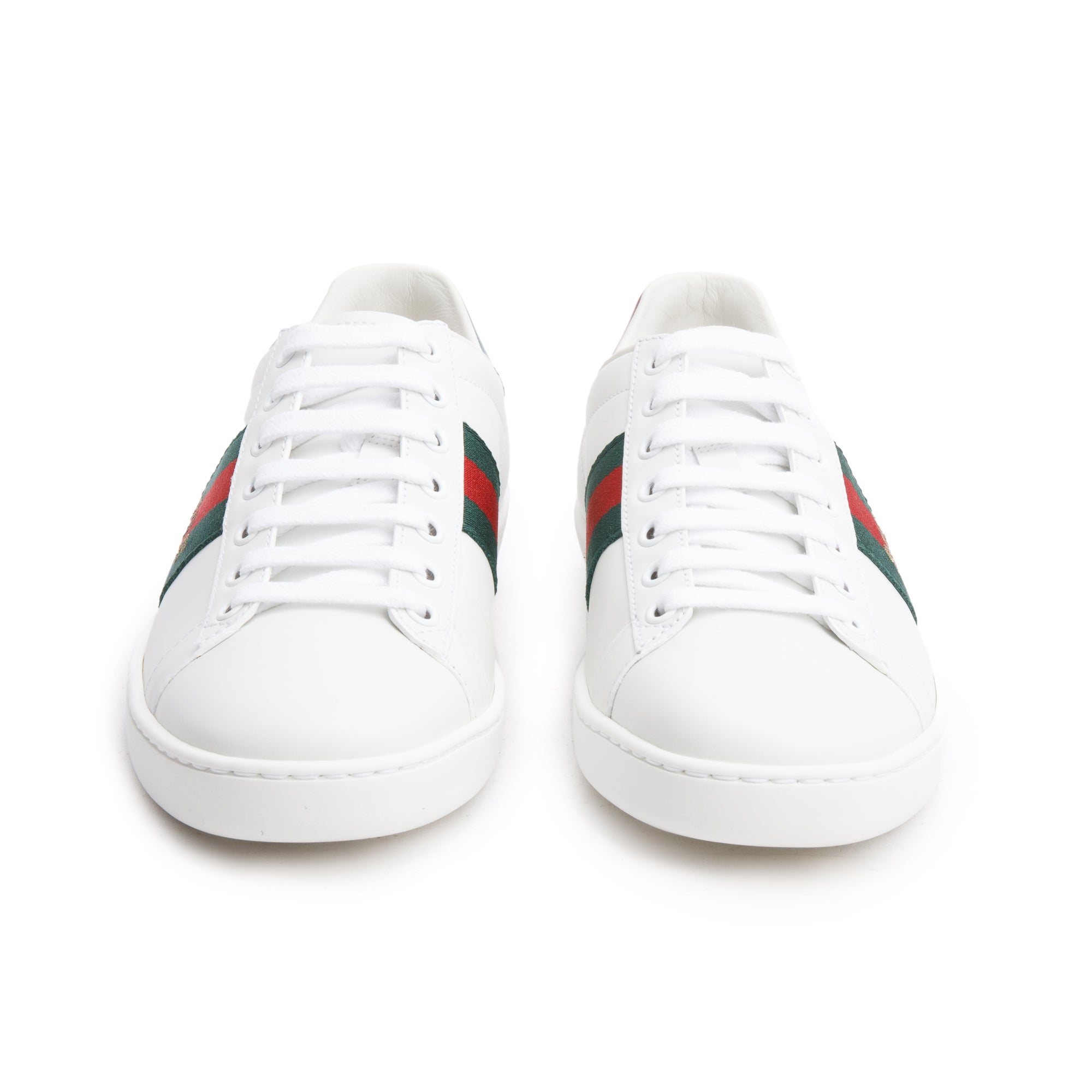 Gucci White Leather Web Women's Ace Sneakers, Size 37 w/ Box