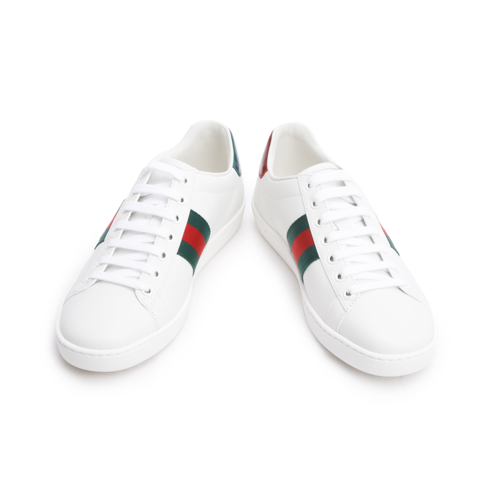 Gucci White Leather Web Women's Ace Sneakers, Size 37 w/ Box