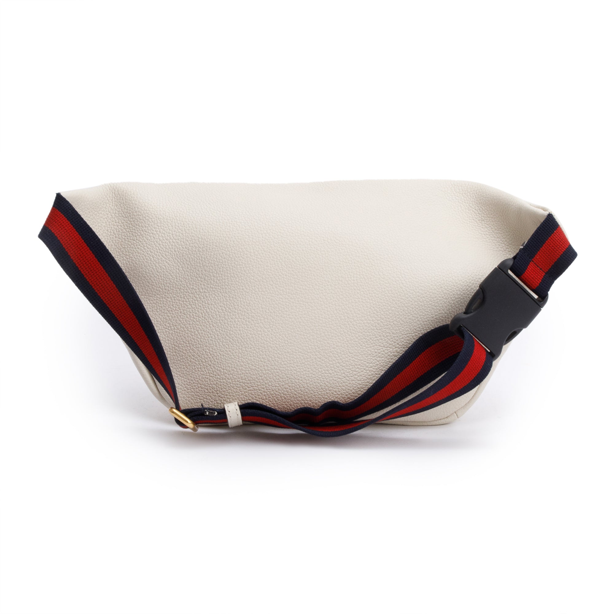 Gucci White Logo Print Calfskin Leather Large Belt Bag