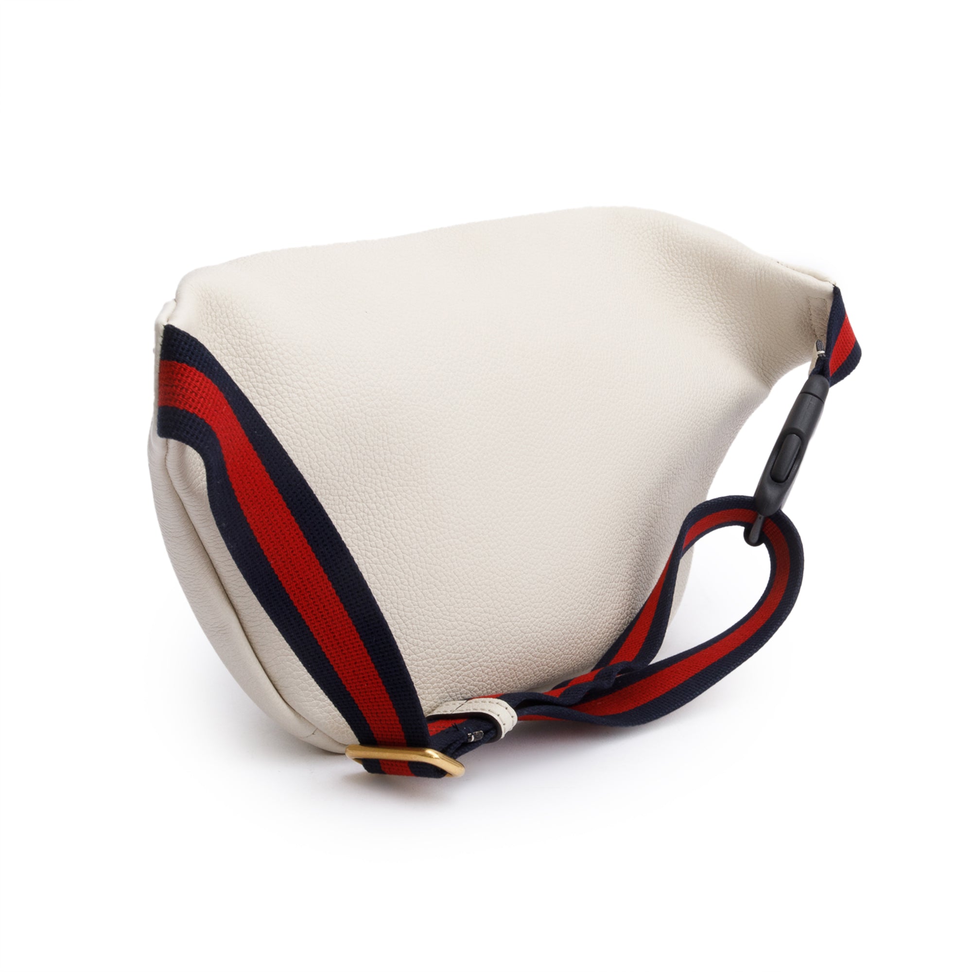Gucci White Logo Print Calfskin Leather Large Belt Bag