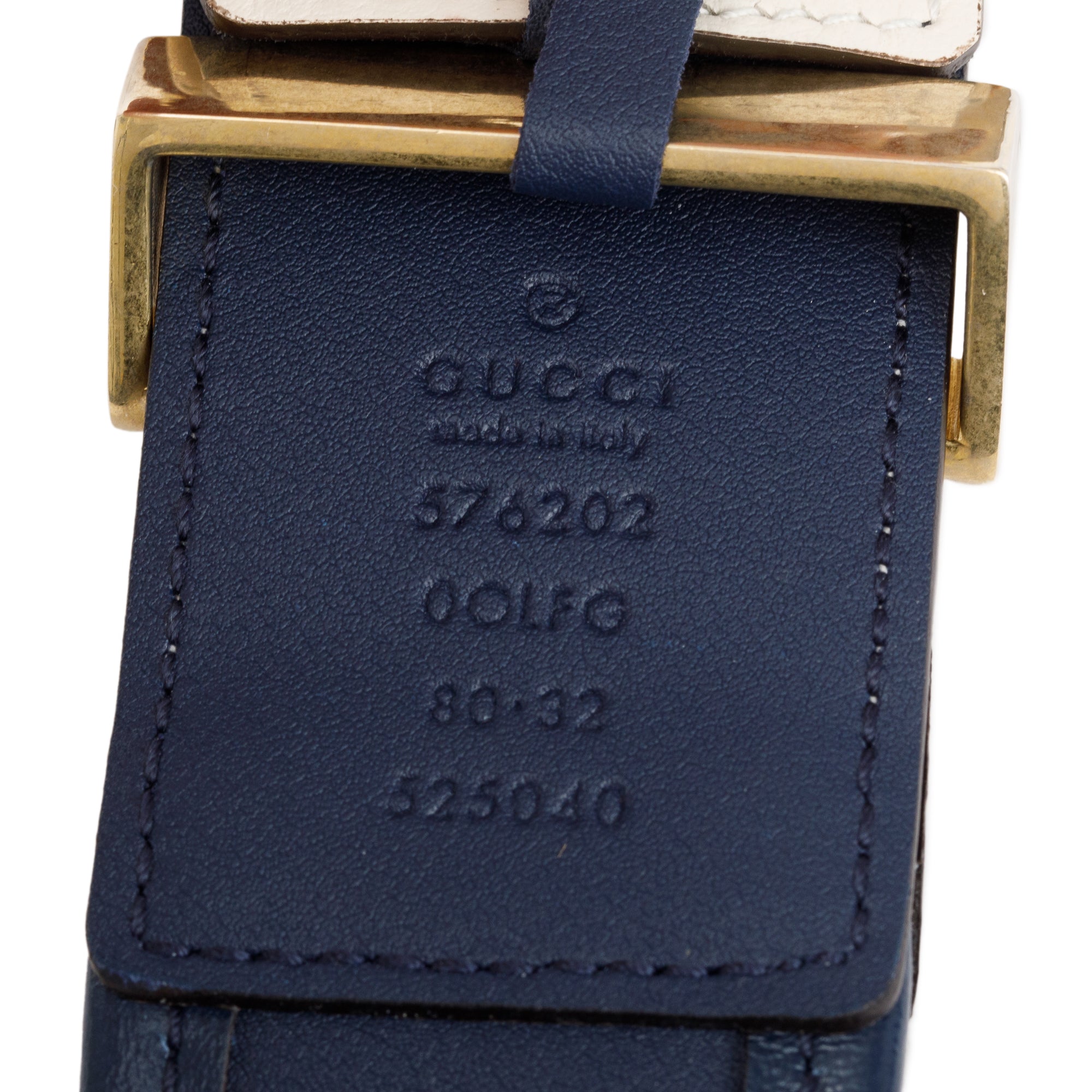 Gucci White Matelasse Diagonal Torchon Double G Buckle Belt, 80 32 w/ Box