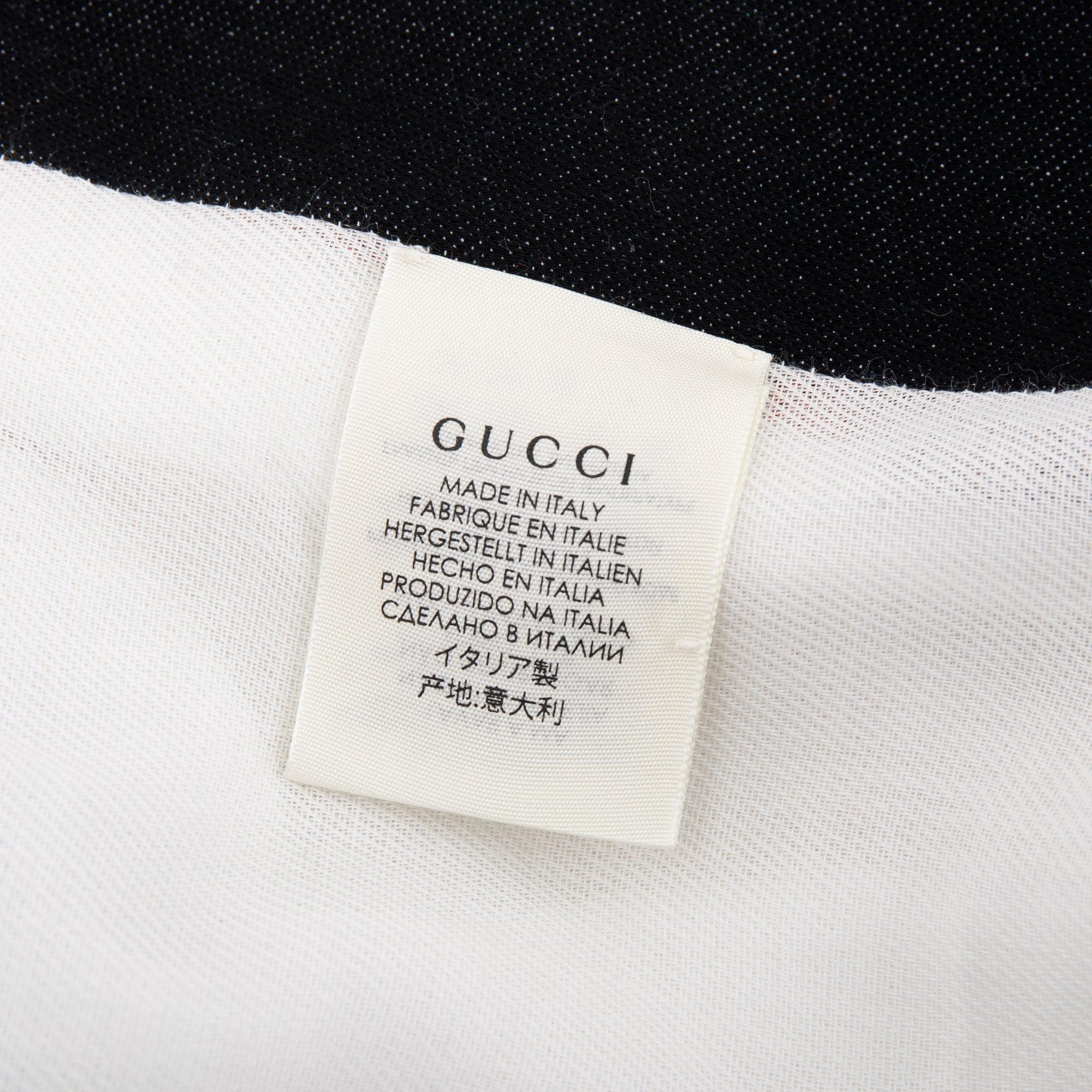 Gucci White Rainbow Striped Scarf w/ Box