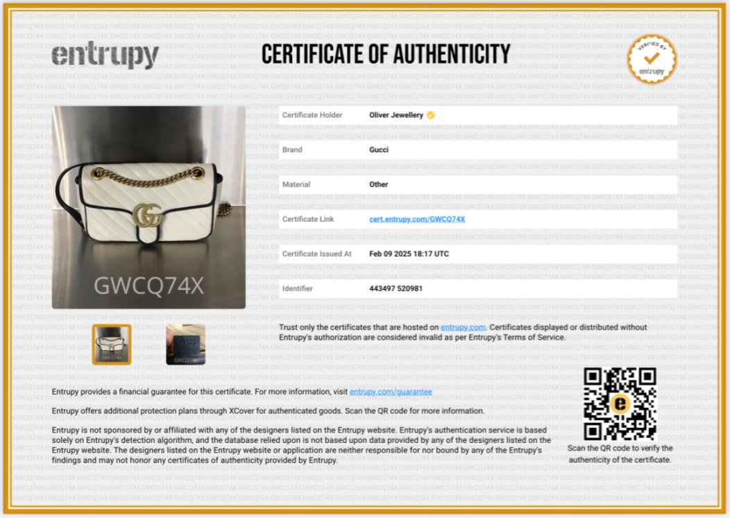 Gucci White/Navy Trim GG Marmont Matelasse Leather Torchon Small Shoulder Bag