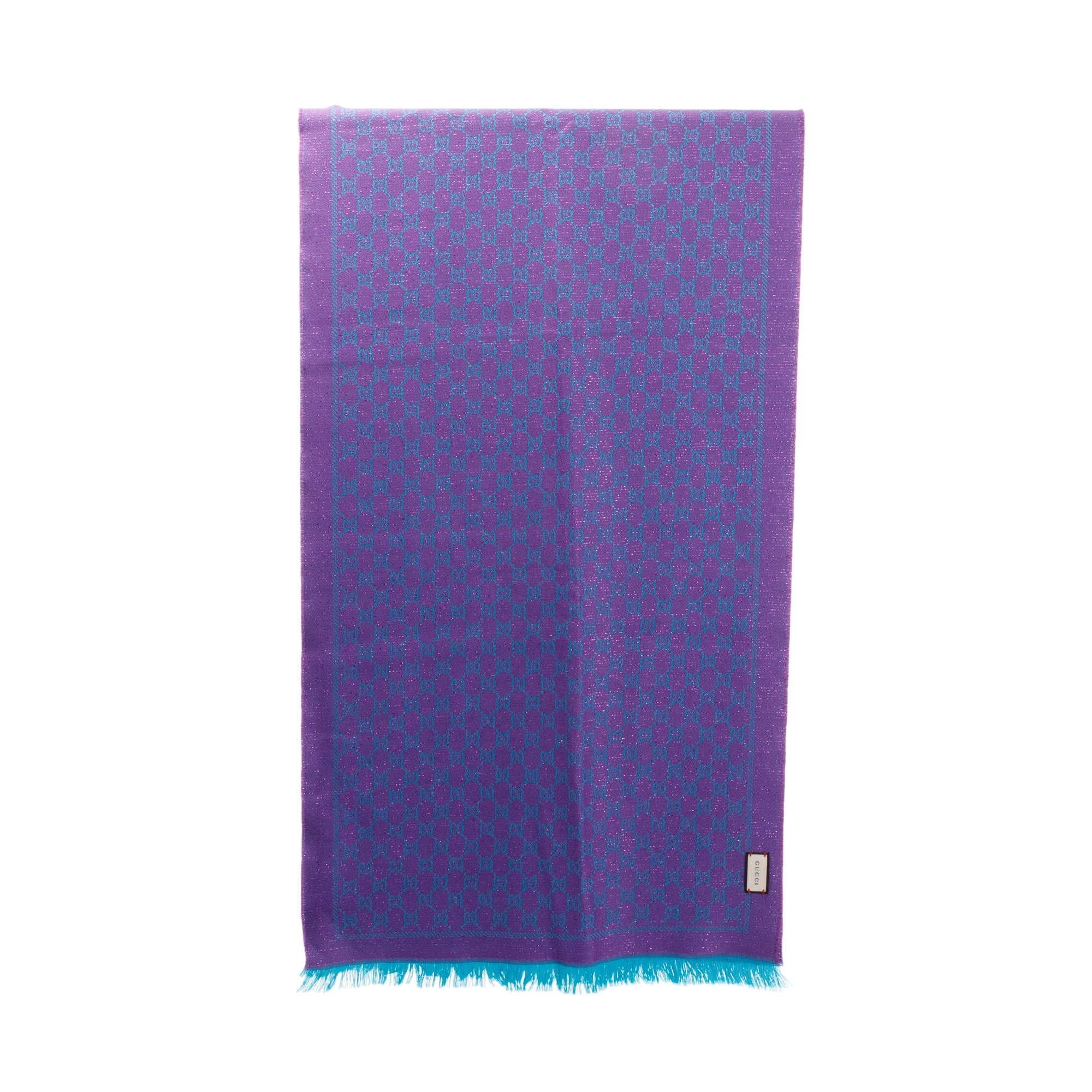 Gucci Wool Jacquard Monogram Reversible Scarf w/ Box