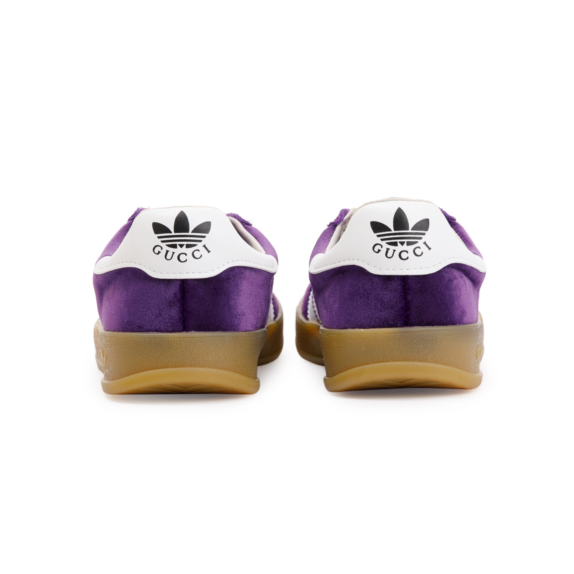 Gucci X Adidas Purple Velvet Gazelle Sneakers, Size 38 w/ Box