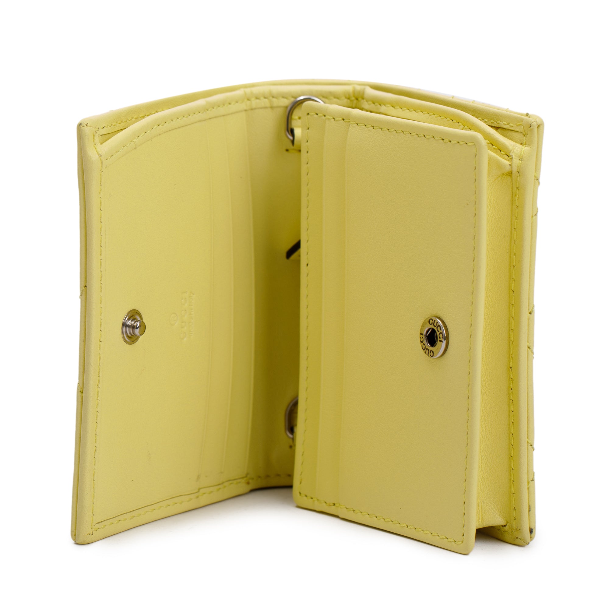 Gucci Yellow GG Marmont Matelasse Leather Mini Wallet On Chain w/ Box