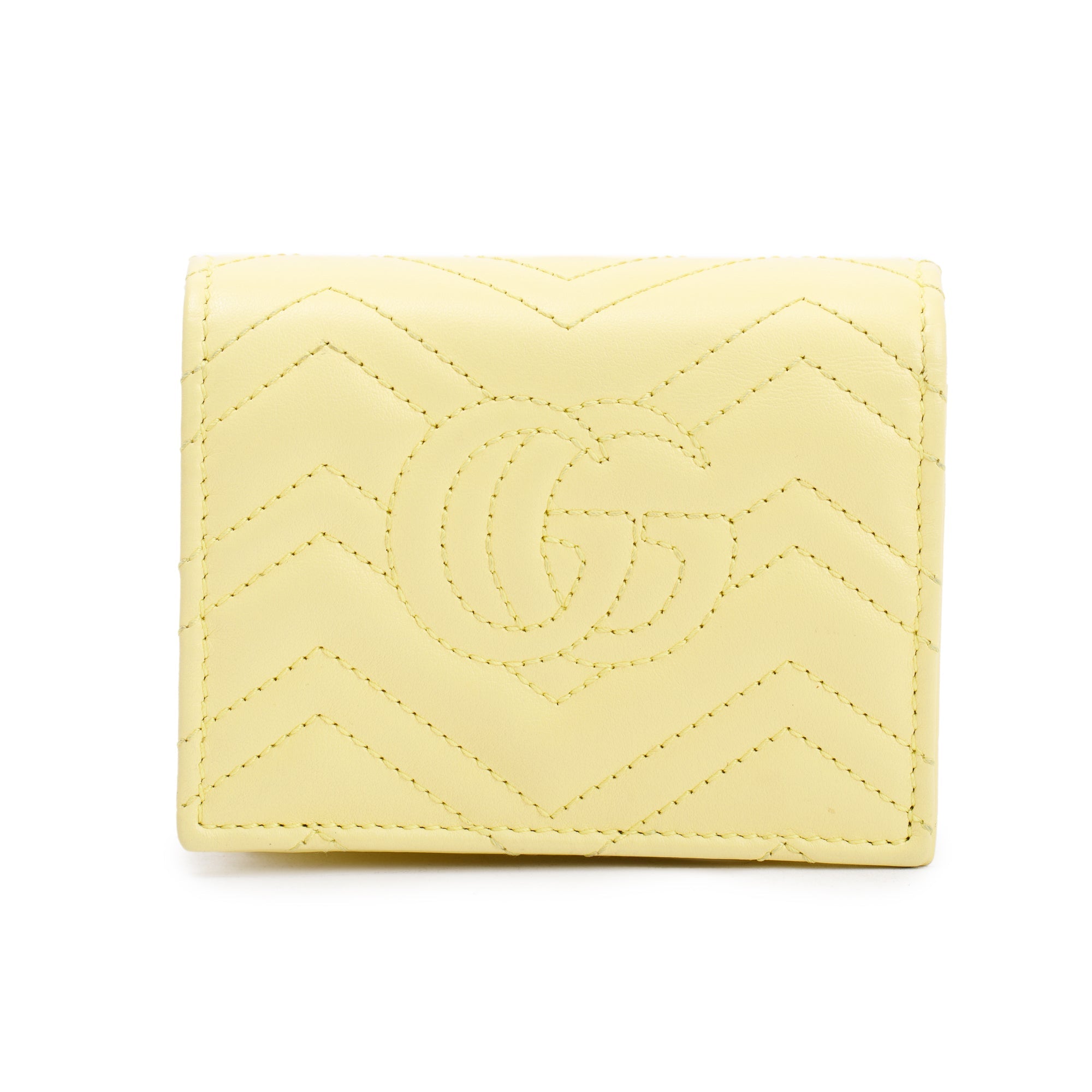 Gucci Yellow GG Marmont Matelasse Leather Mini Wallet On Chain w/ Box