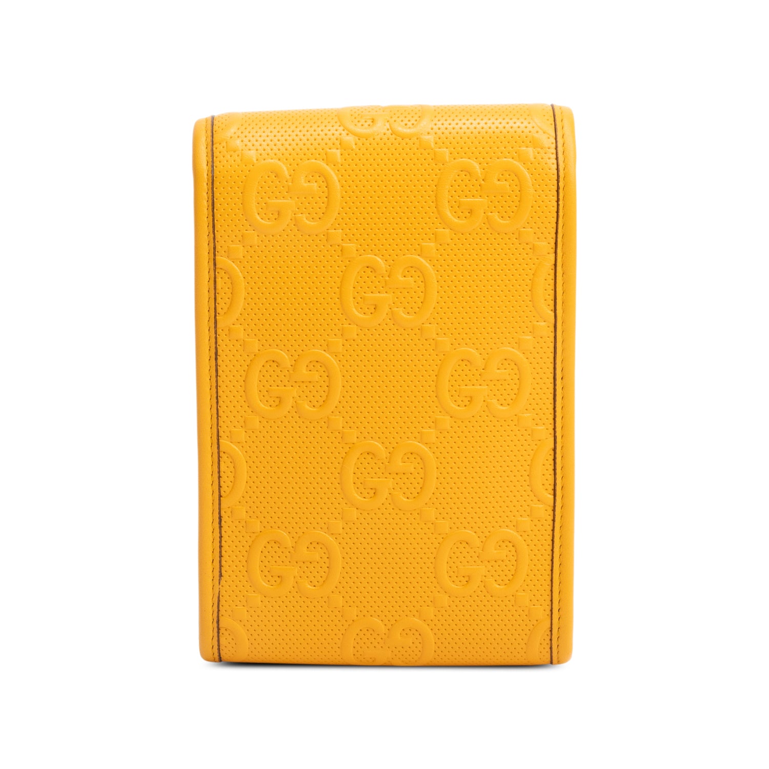 Gucci Yellow GG Tennis Embossed Leather Mini Flap Crossbody Bag
