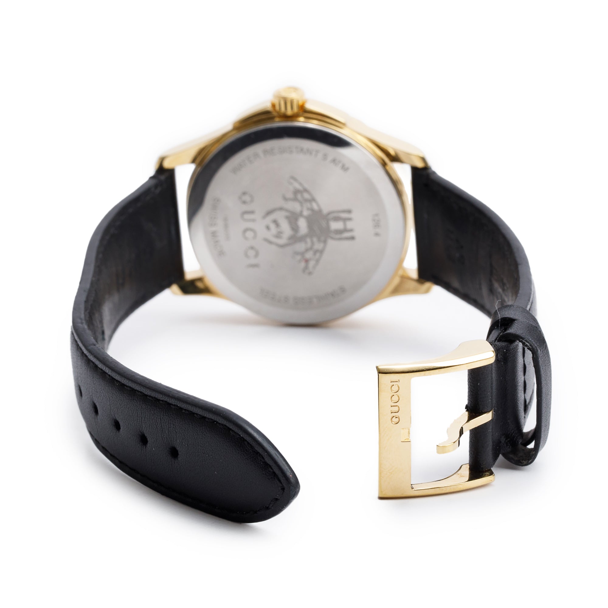 Gucci Yellow Gold Plated Stainless Steel G-Timeless 38 MM Quartz Watch Turquoise Dial