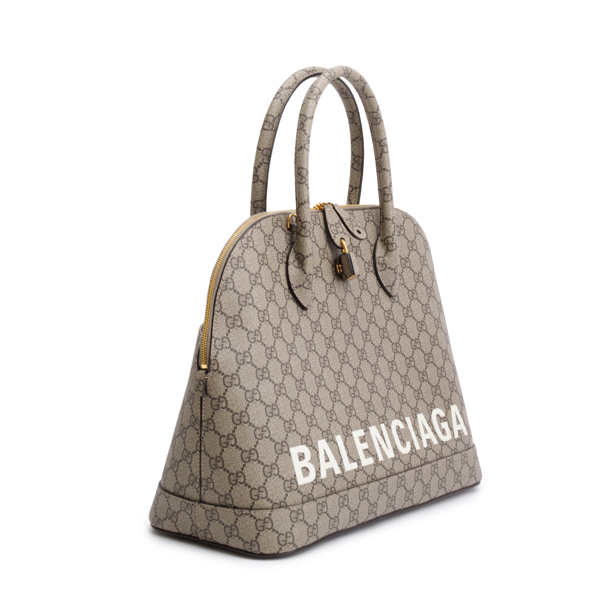 Gucci x Balenciaga The Hacker Project GG Supreme Medium Ville Handle Bag w/ Strap & Box