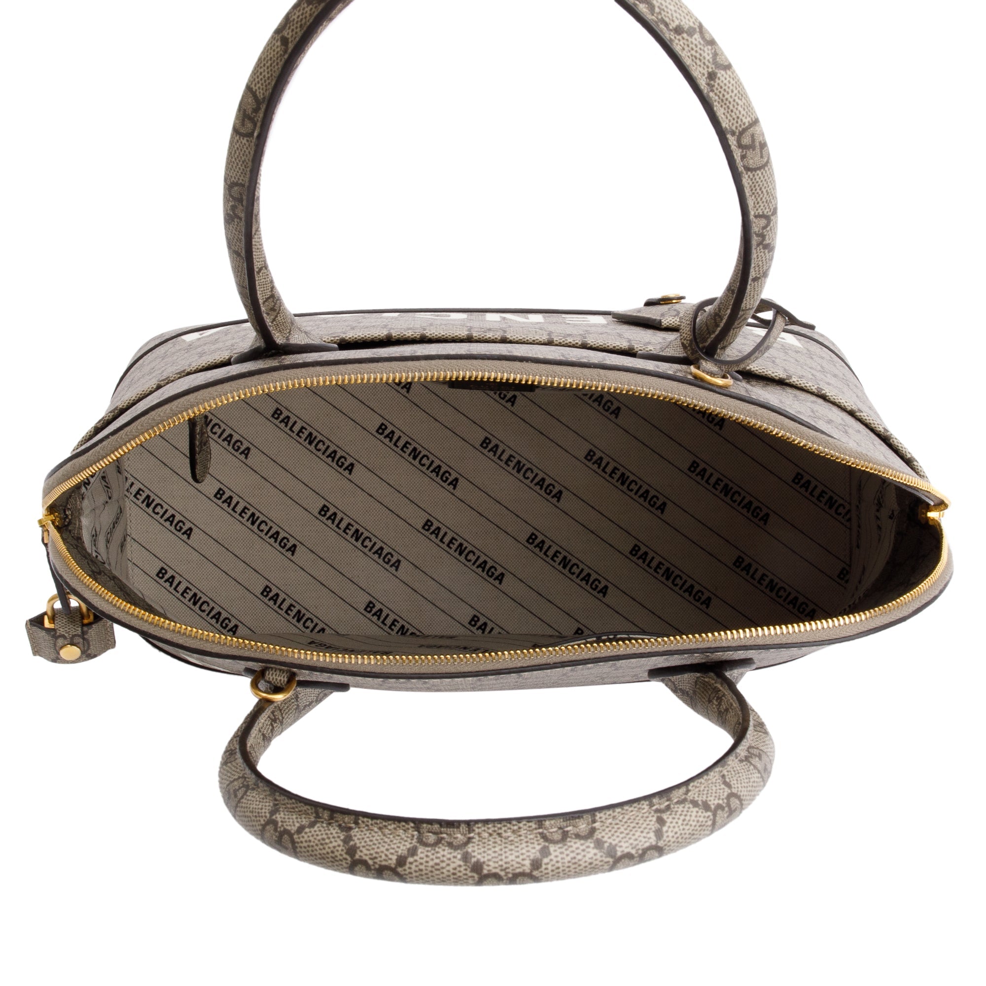 Gucci x Balenciaga The Hacker Project GG Supreme Medium Ville Handle Bag w/ Strap & Box