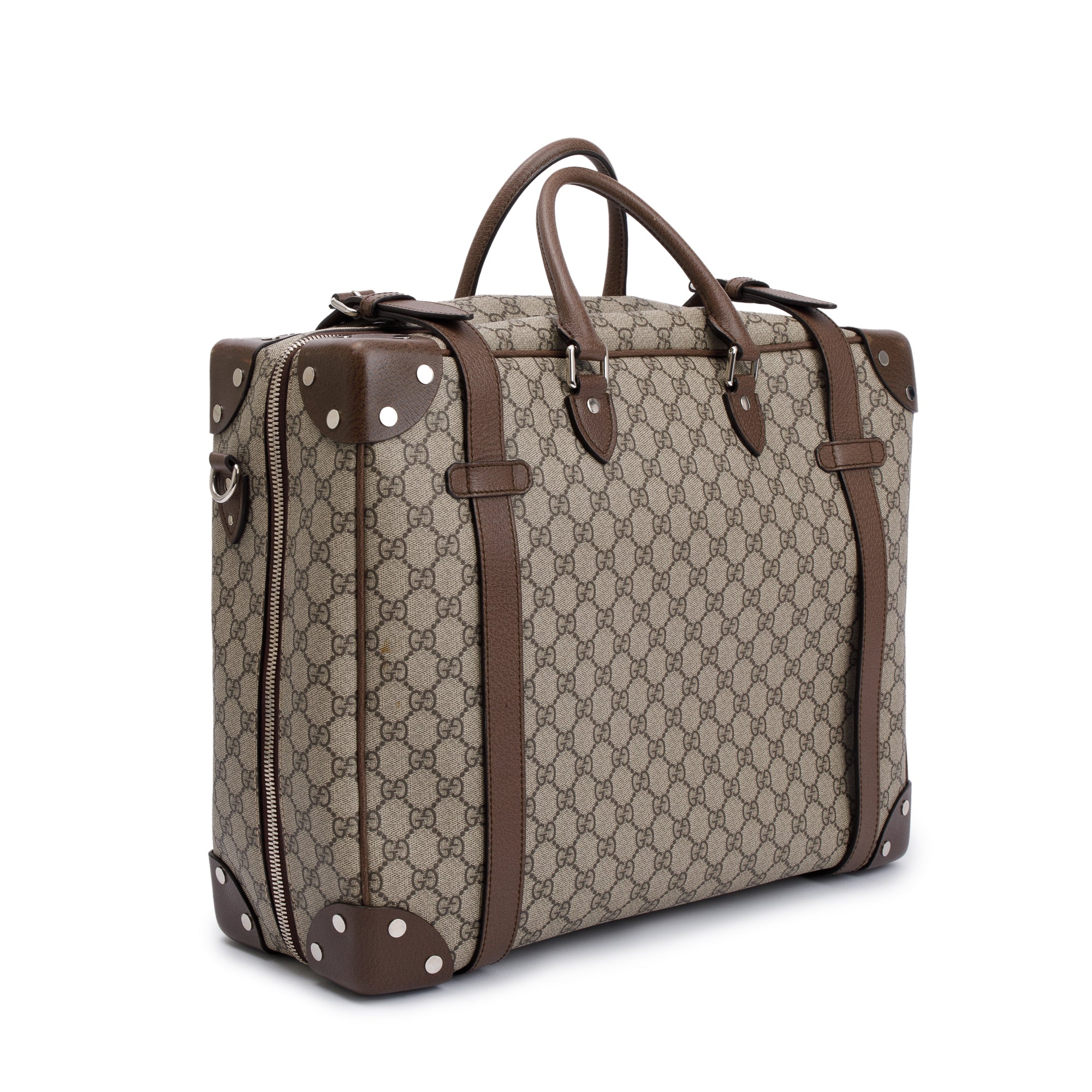 Gucci x Globe Trotter GG Supreme Briefcase w/ Strap
