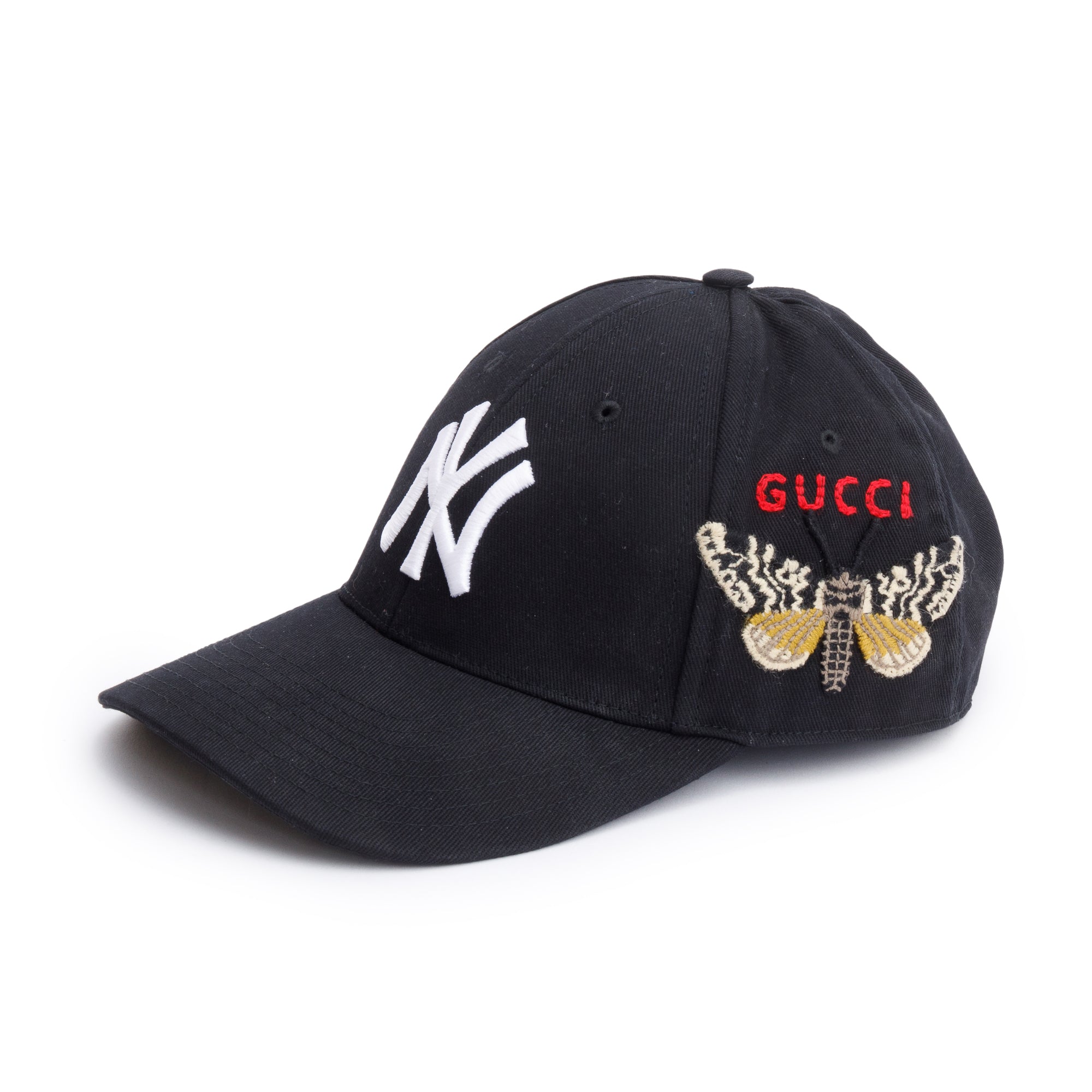 Gucci x MLB Black Canvas NY Yankees Baseball Hat, Size S 57 w/ Box