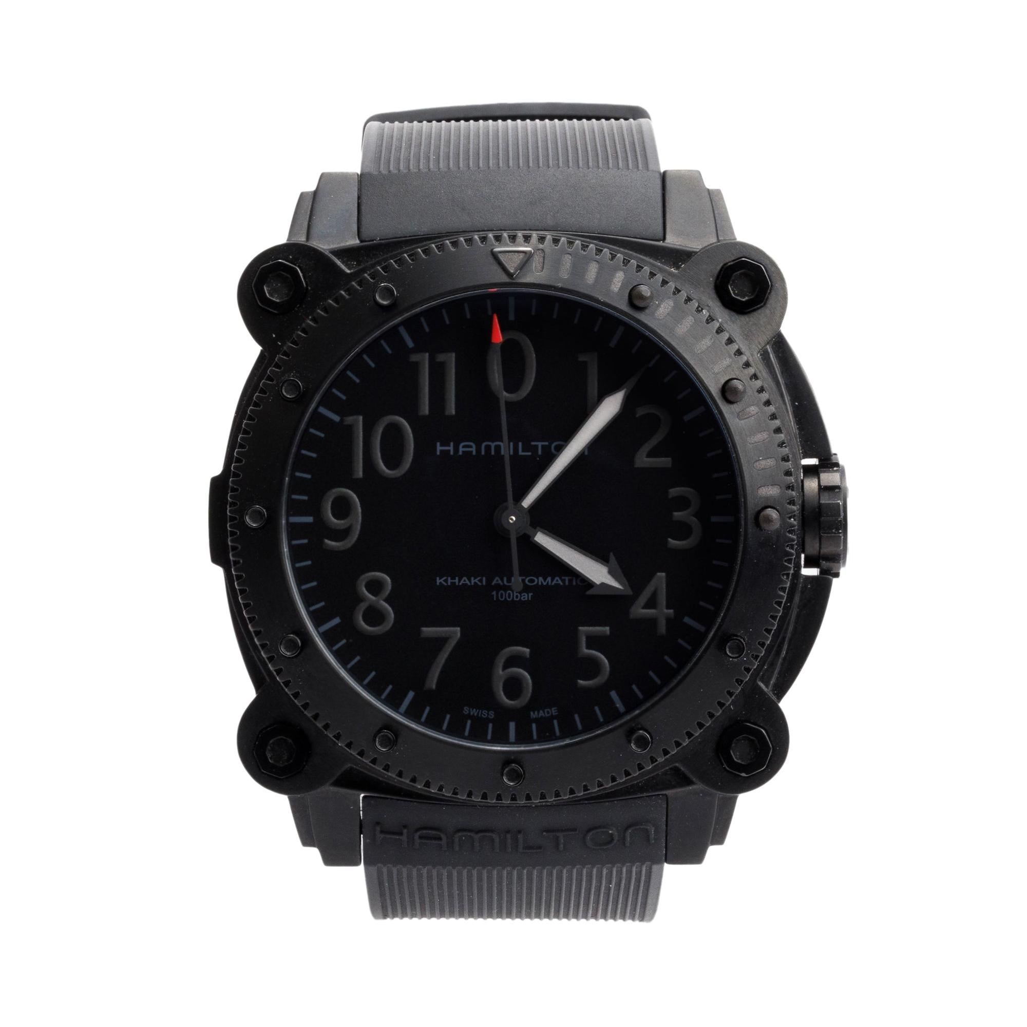 Hamilton Black PVD Titanium Khaki Navy Belowzero 46 MM Automatic Watch w/ Box & Papers