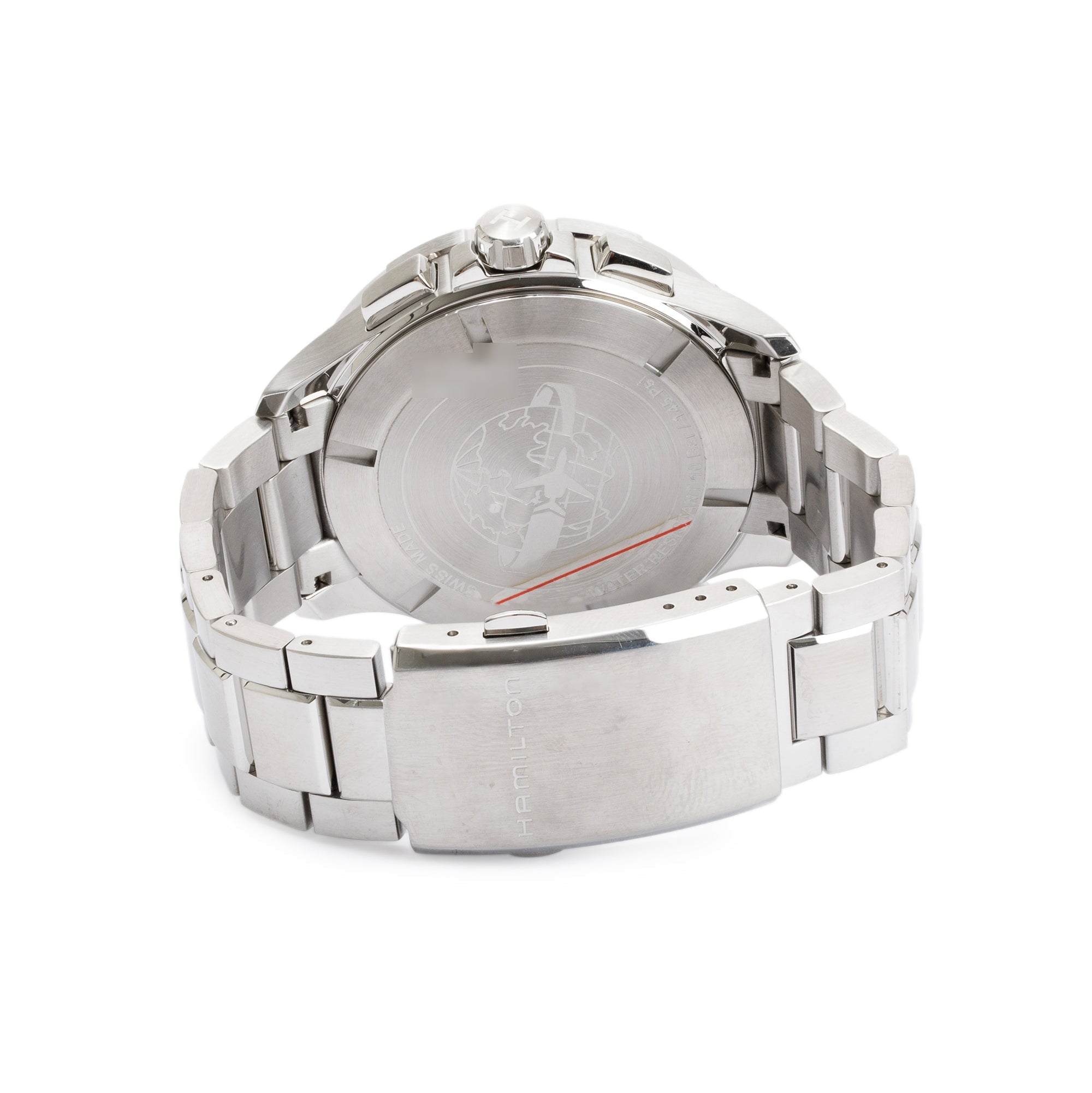 Hamilton Stainless Steel Khaki Aviation Worldtimer Chronograph 45 MM Watch w/ Case