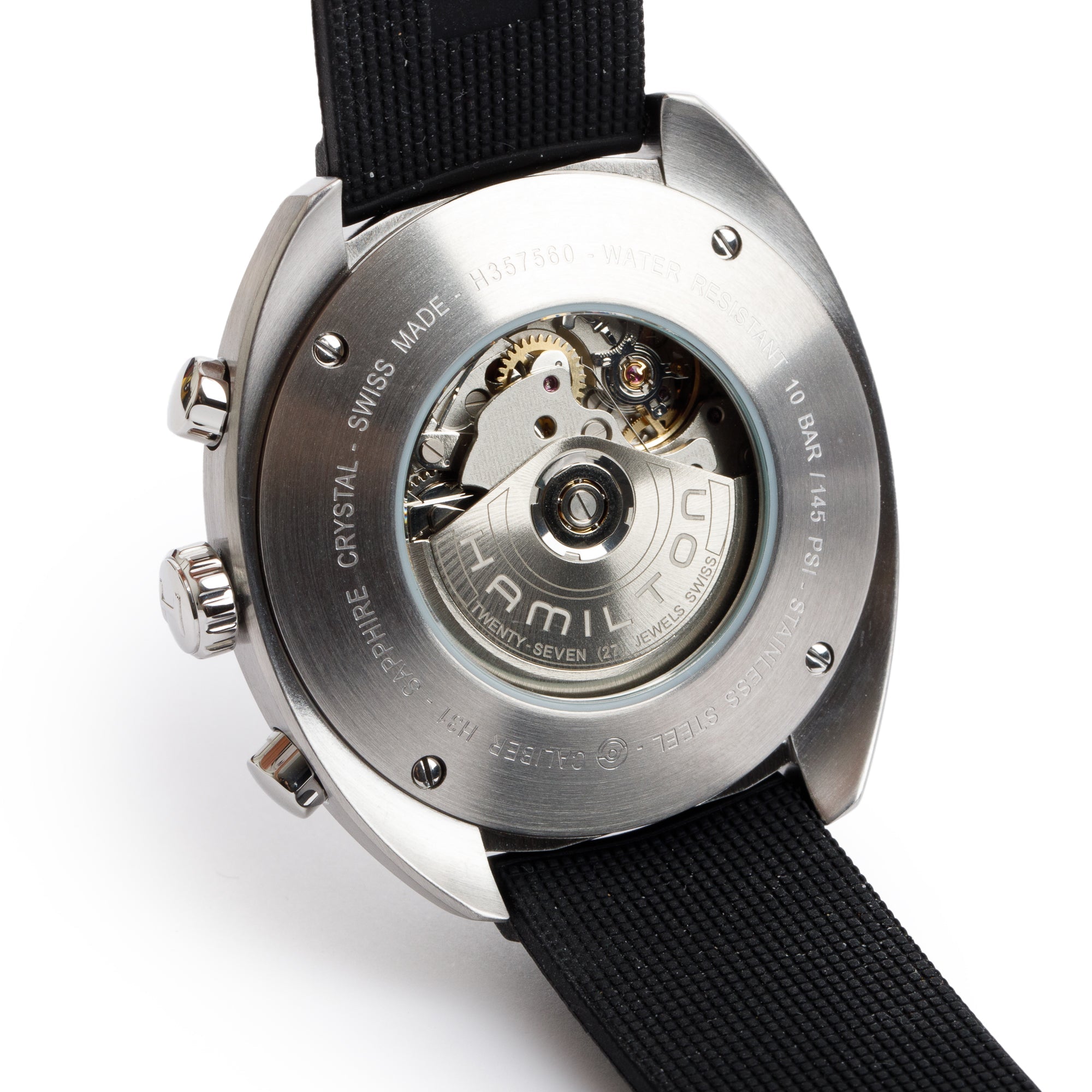 Hamilton Stainless Steel Pan Europ Automatic Chronograph 45 MM Watch w/ Box, Papers, Extra Straps