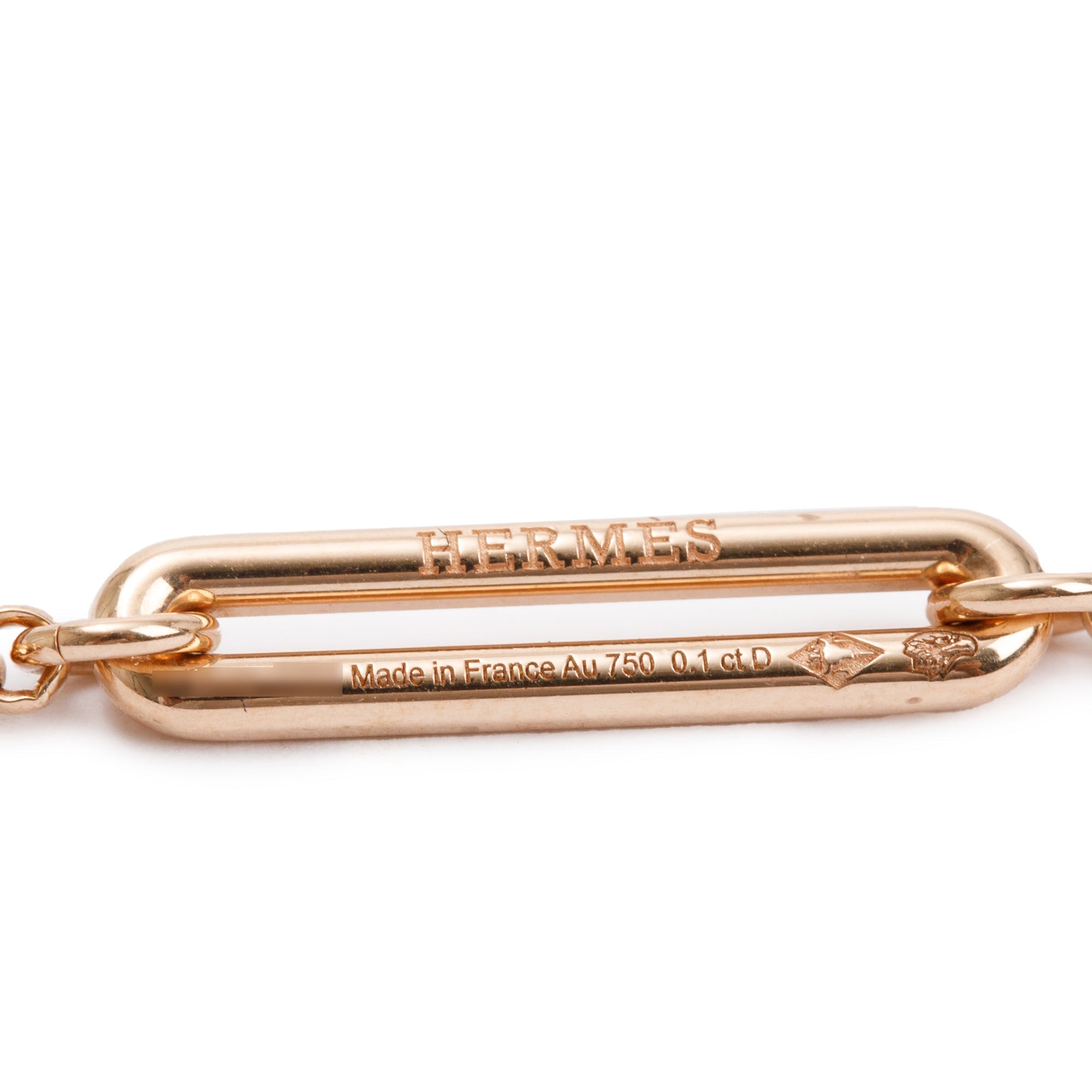 Hermes 18k Rose Gold Diamond Chaine D'Ancre Chaos Earrings w/ Box