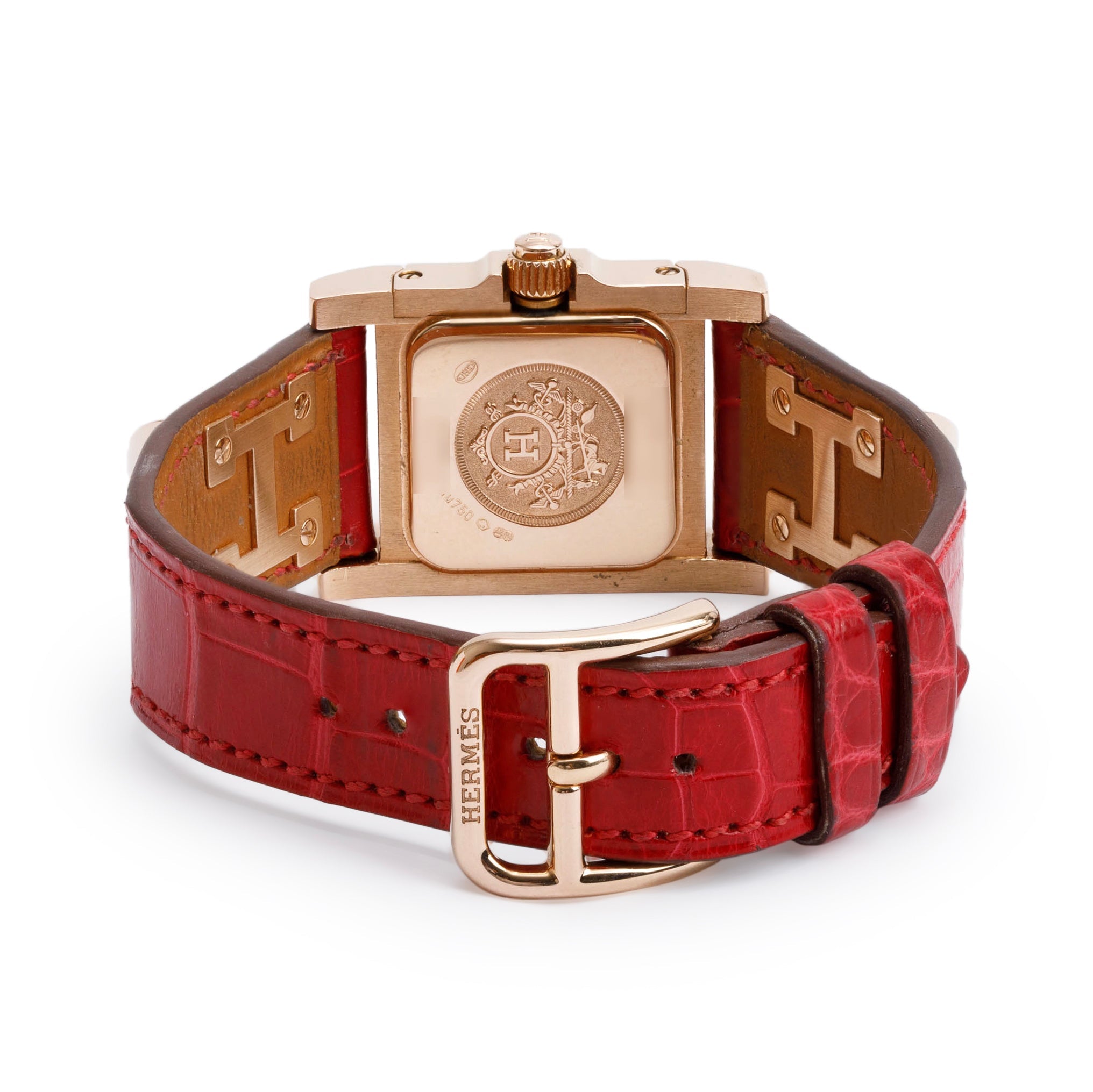 Hermes 18k Rose Gold Medor Watch w/ Box