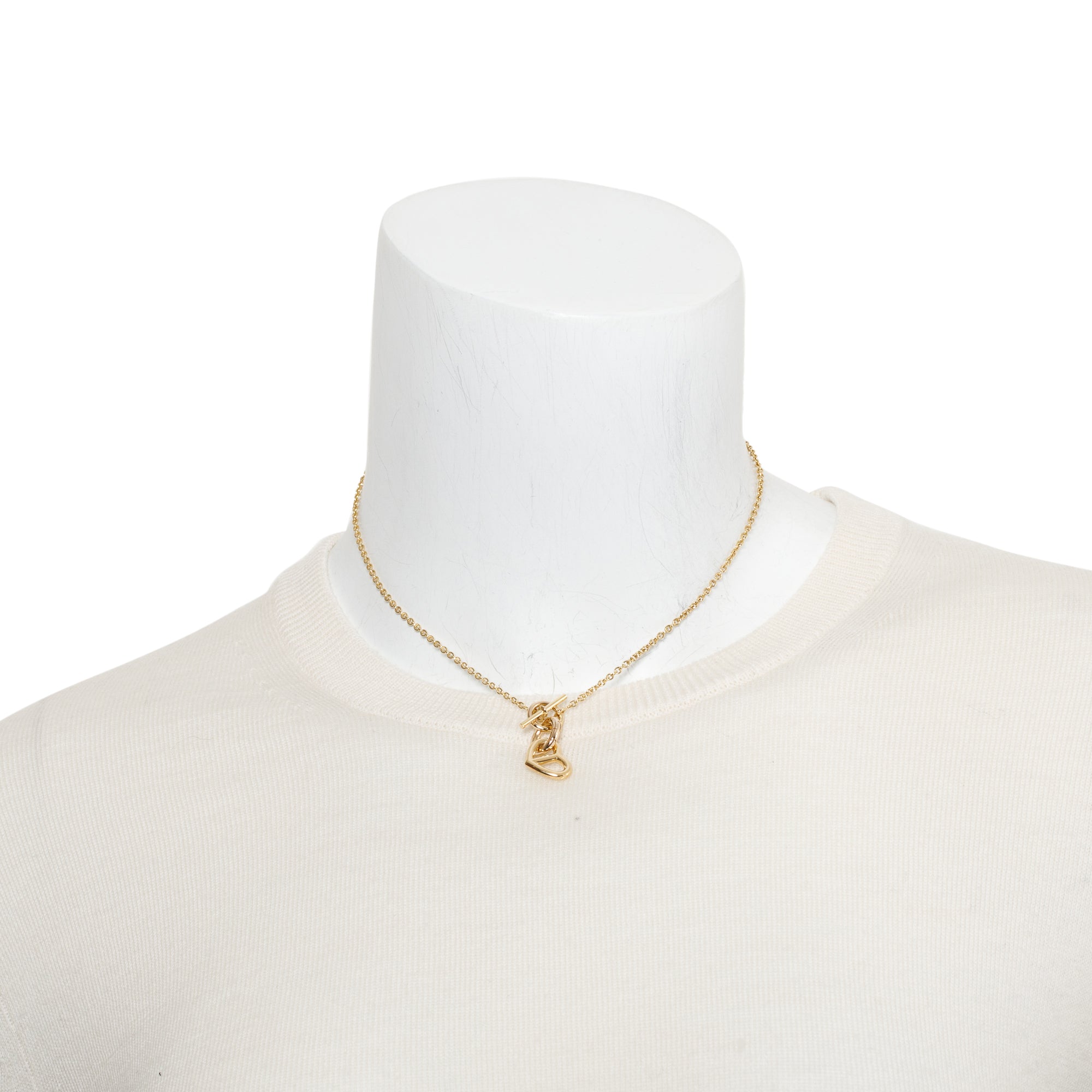 Hermes 18k Yellow Gold Chaine D'Ancre Heart Toggle Necklace