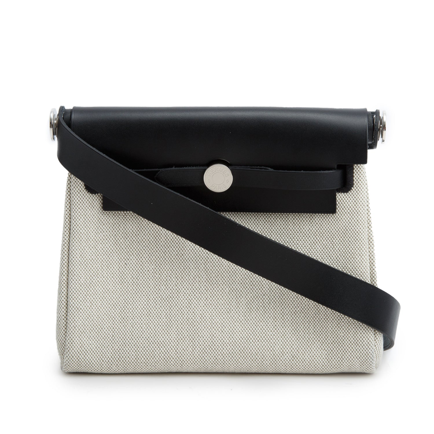 Hermes 2025 Ecru Noir Military Toile Vache Hunter Herbag Zip Retourne 20