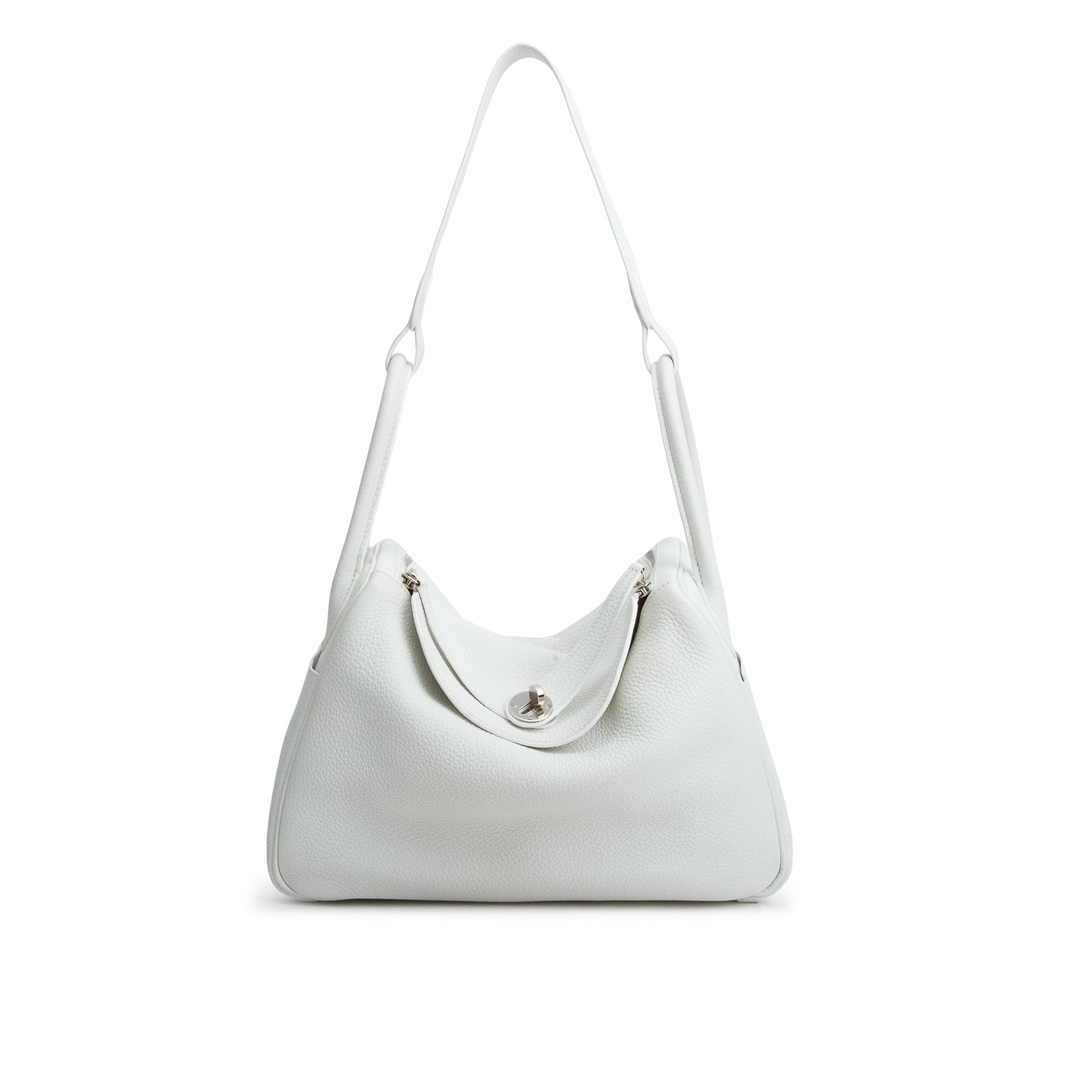 Hermes Blanc Taurillon Clemence Leather Lindy 30