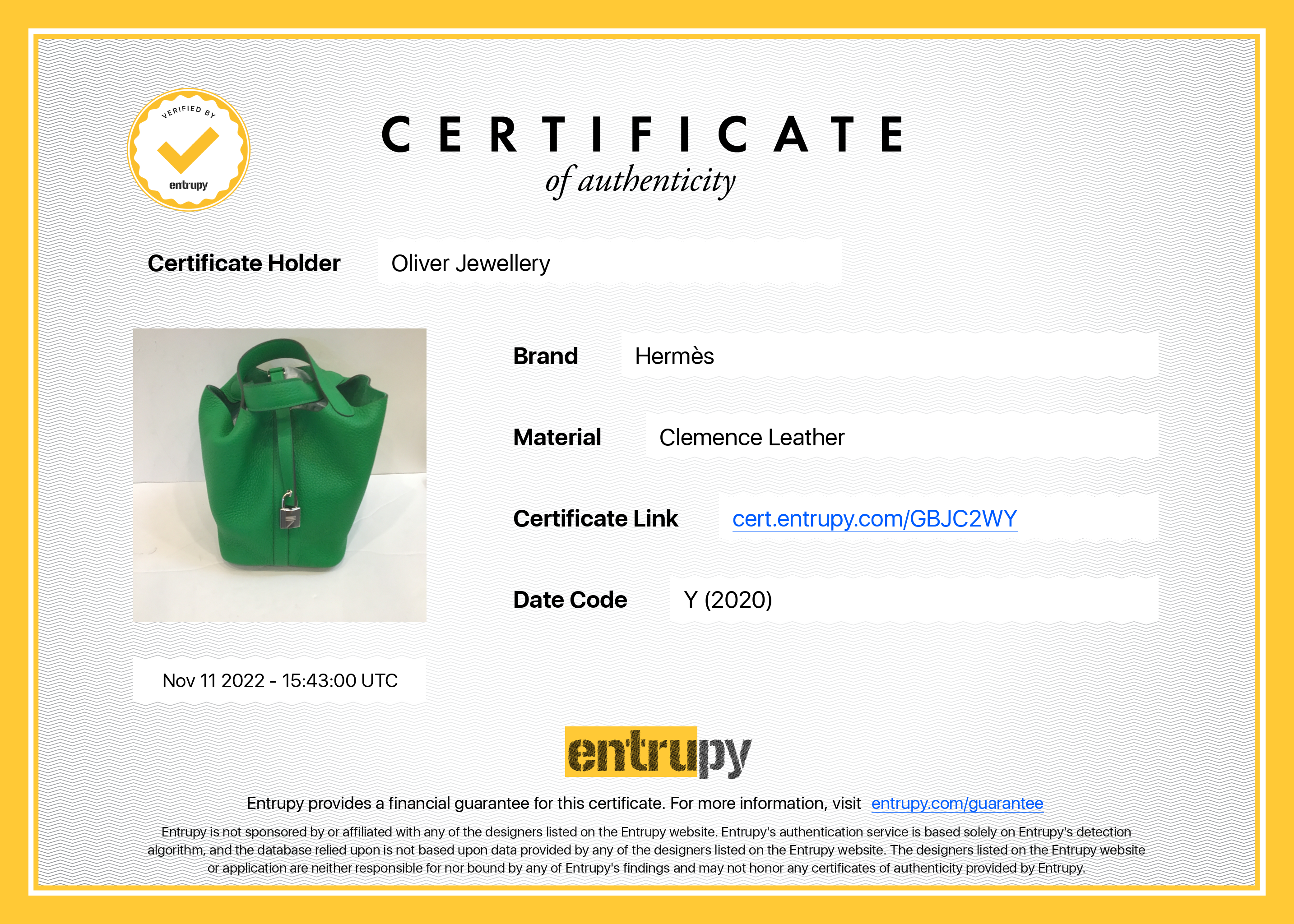 Hermes 2020 Bambou Taurillon Clemence Picotin Lock 18 w/ Box