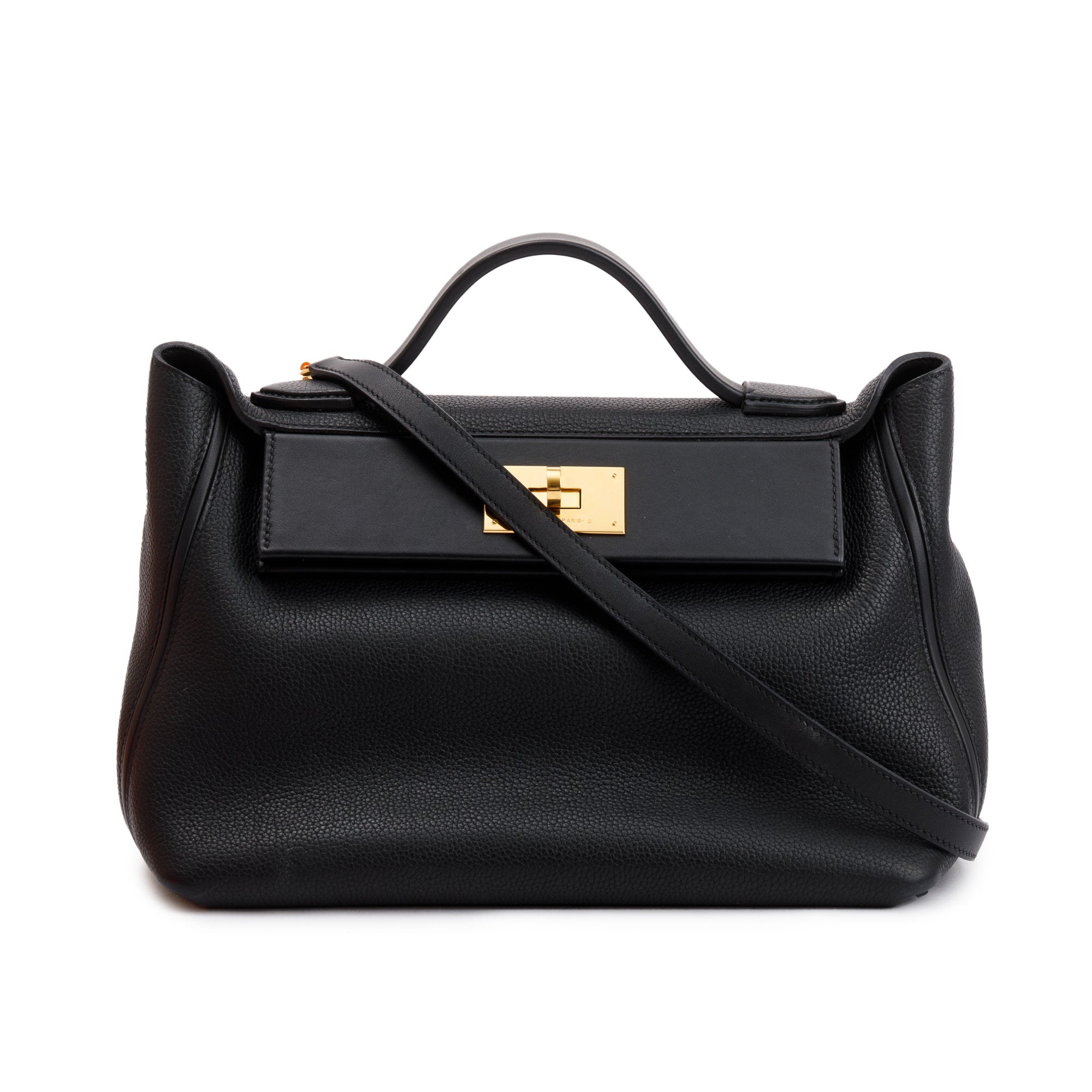 Hermes 2020 Black Noir Togo & Swift Leather 24/24 29 w/ Strap & Box