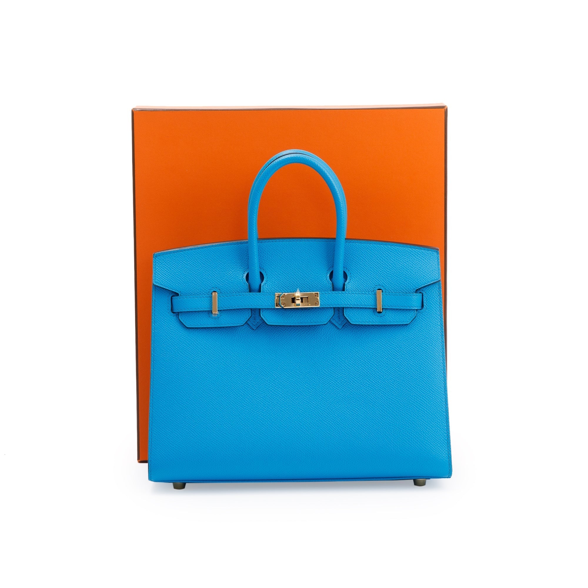 Hermes 2020 Blue Epsom Birkin Sellier 25 w/ Box