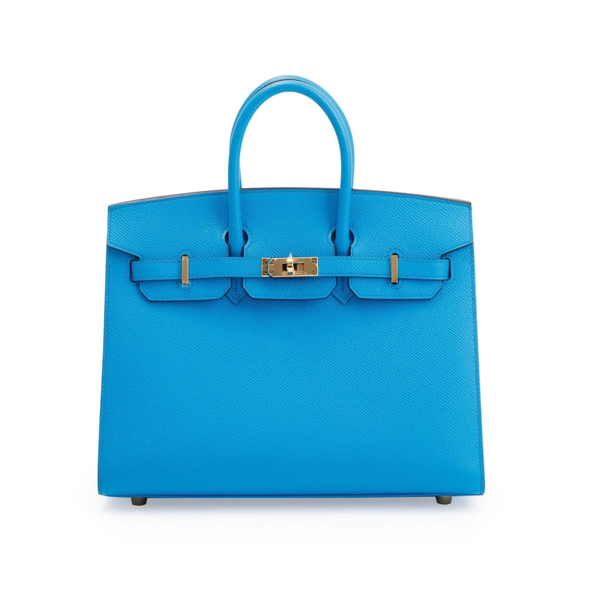 Hermes 2020 Blue Epsom Birkin Sellier 25 w/ Box