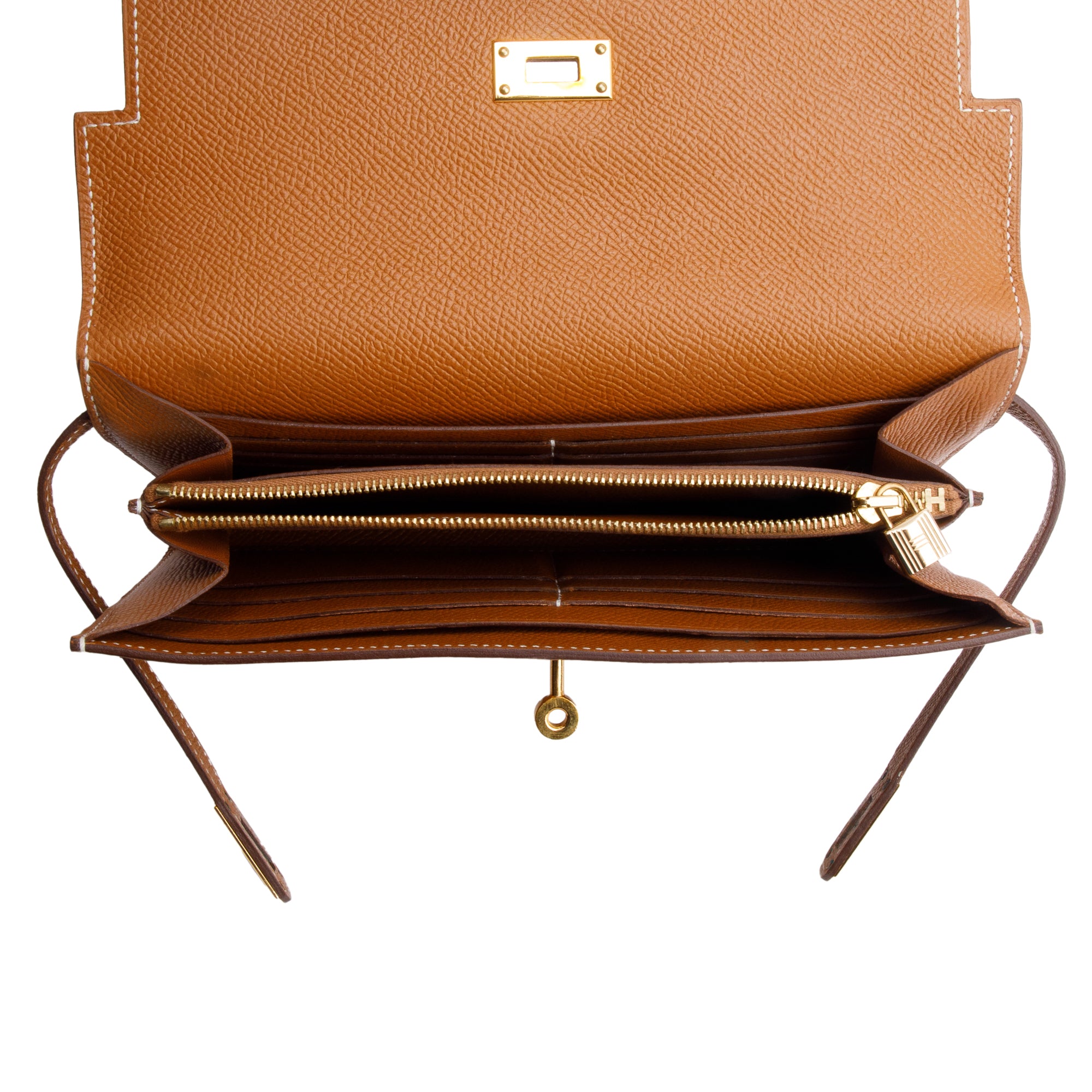 Hermes 2020 Gold Epsom Leather Classic Kelly Longue Wallet