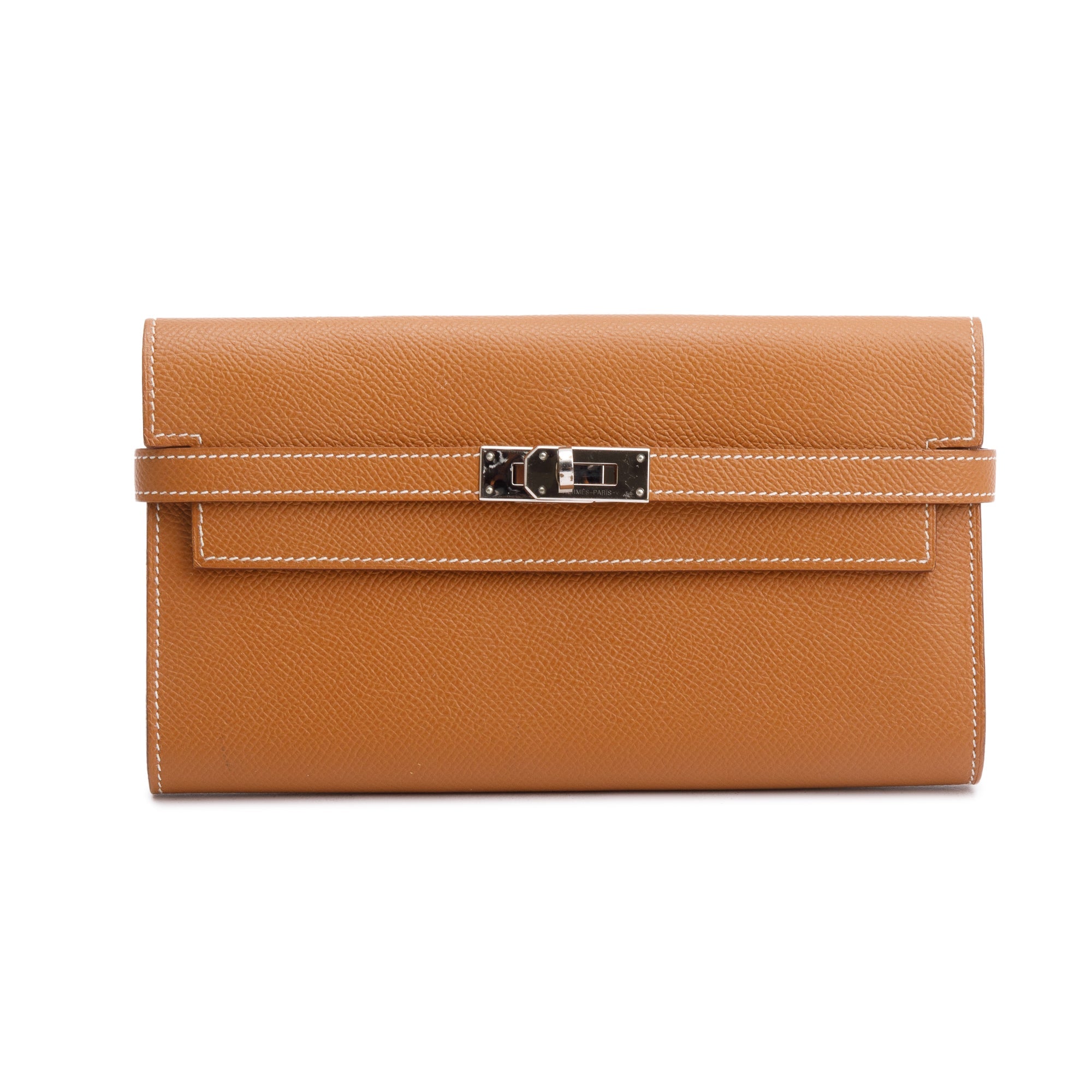 Hermes 2020 Gold Epsom Leather Classic Kelly Longue Wallet