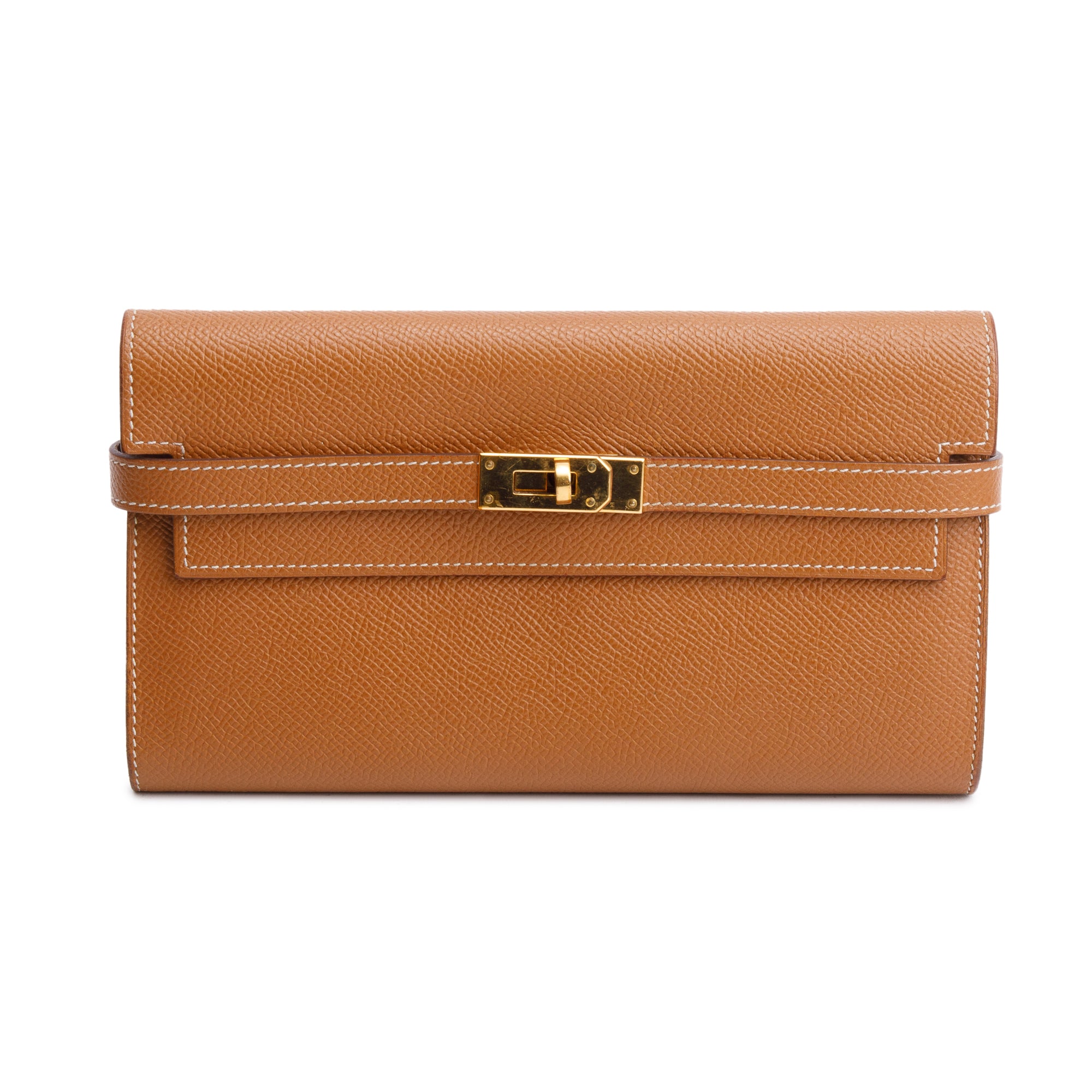 Hermes 2020 Gold Epsom Leather Classic Kelly Longue Wallet