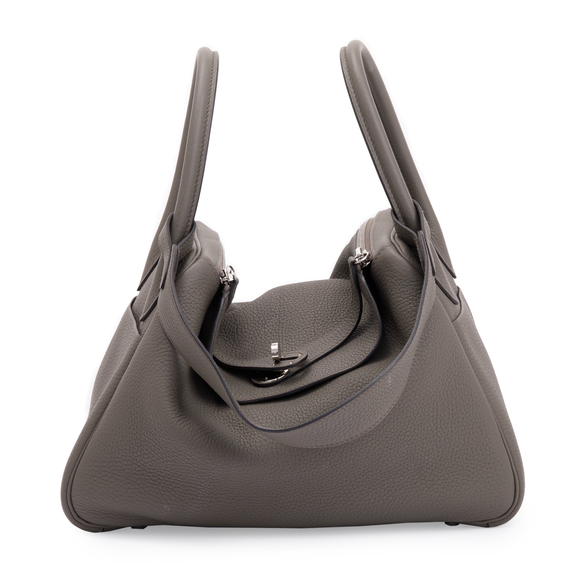 Hermes 2020 Grey Clemence Leather Lindy 30