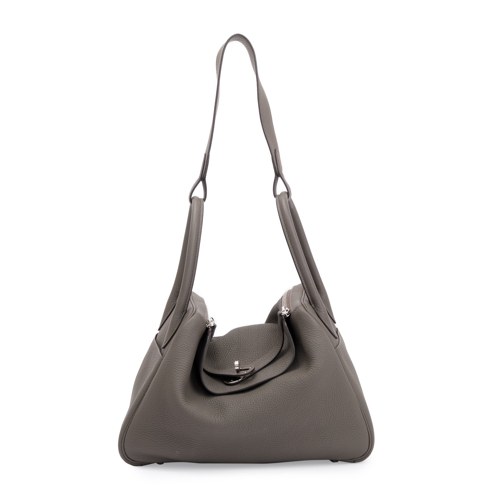 Hermes 2020 Grey Clemence Leather Lindy 30