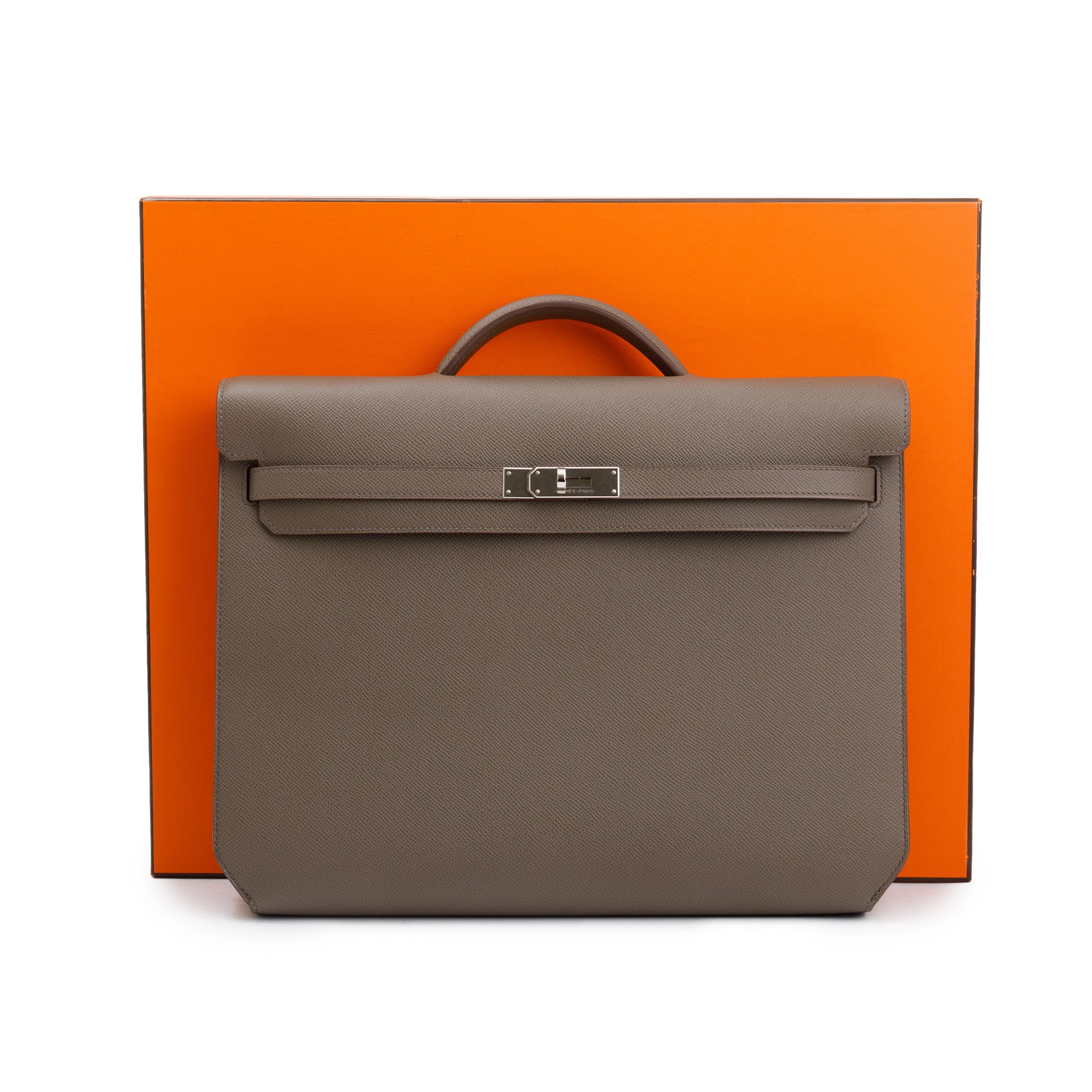Hermes 2020 Gris Etain Veau Epsom Kelly Depeches 36 w/ Box