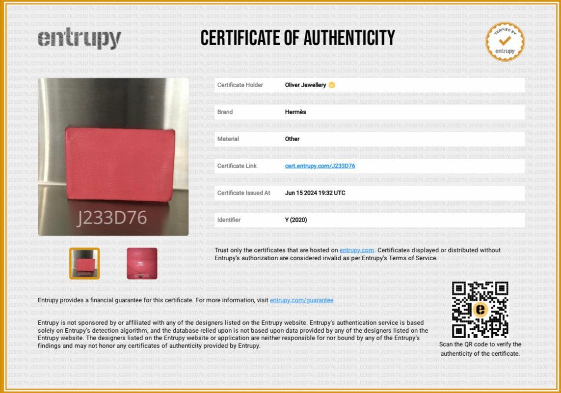 Hermes 2020 Rose Azalee Chevre Mysore Calvi Card Holder w/ Box