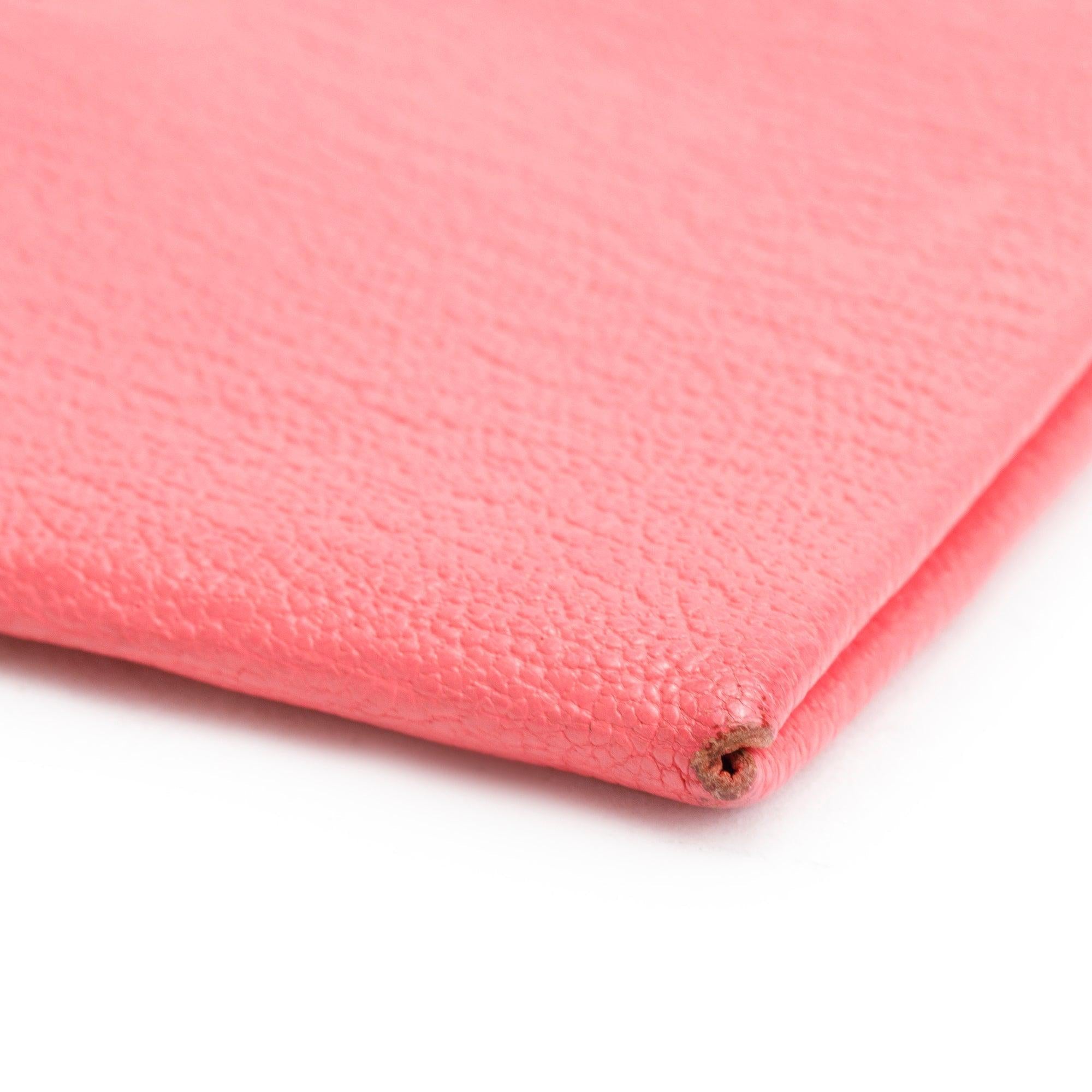 Hermes 2020 Rose Azalee Chevre Mysore Calvi Card Holder w/ Box