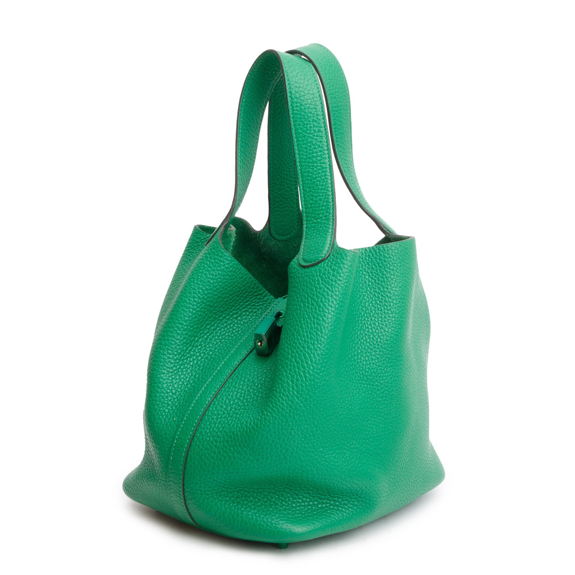 Hermes 2021 Bambou Taurillon Clemence Monochrome Picotin Lock 22 w/ Box