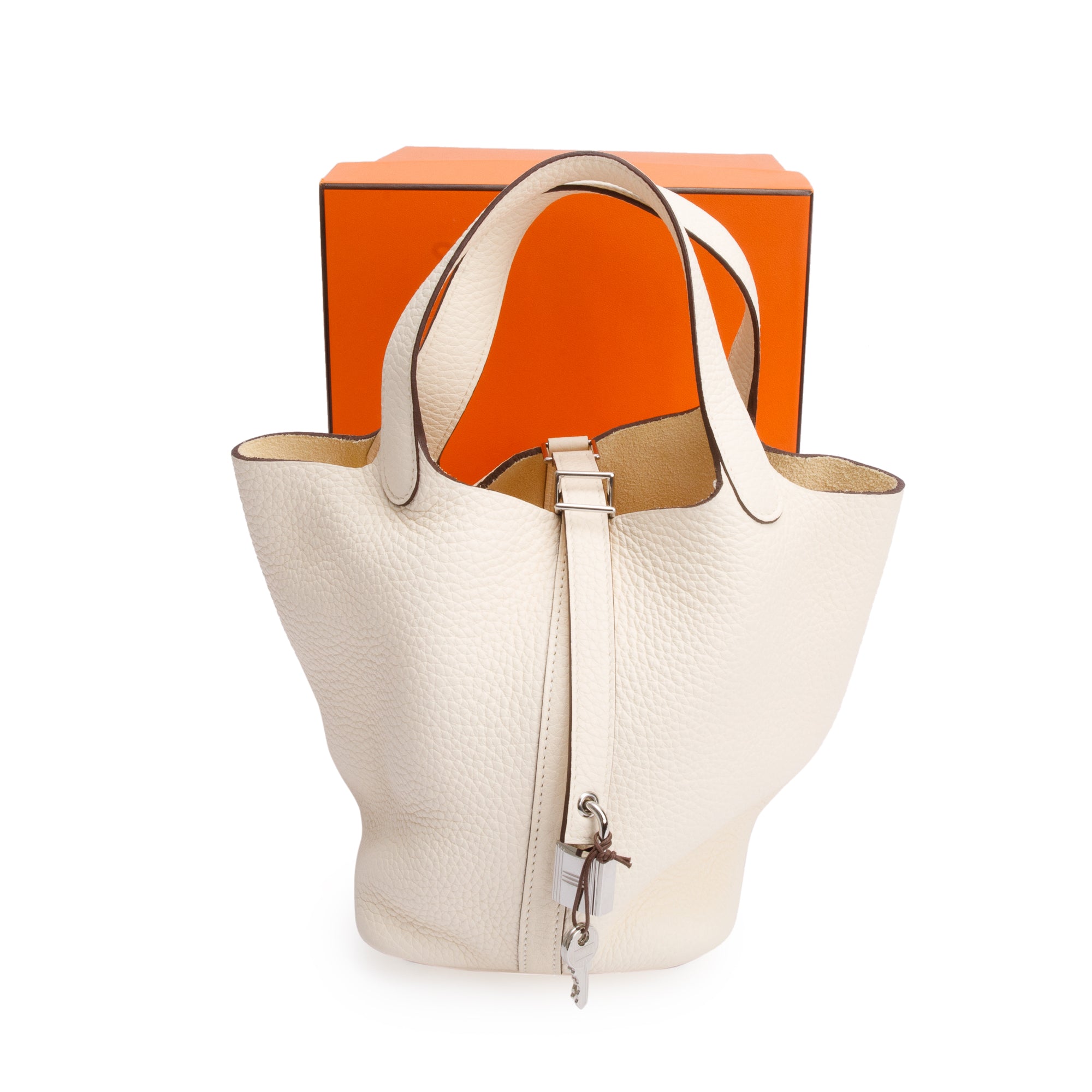 Hermes 2021 Beton Taurillon Clemence Picotin Lock 18 w/ Box