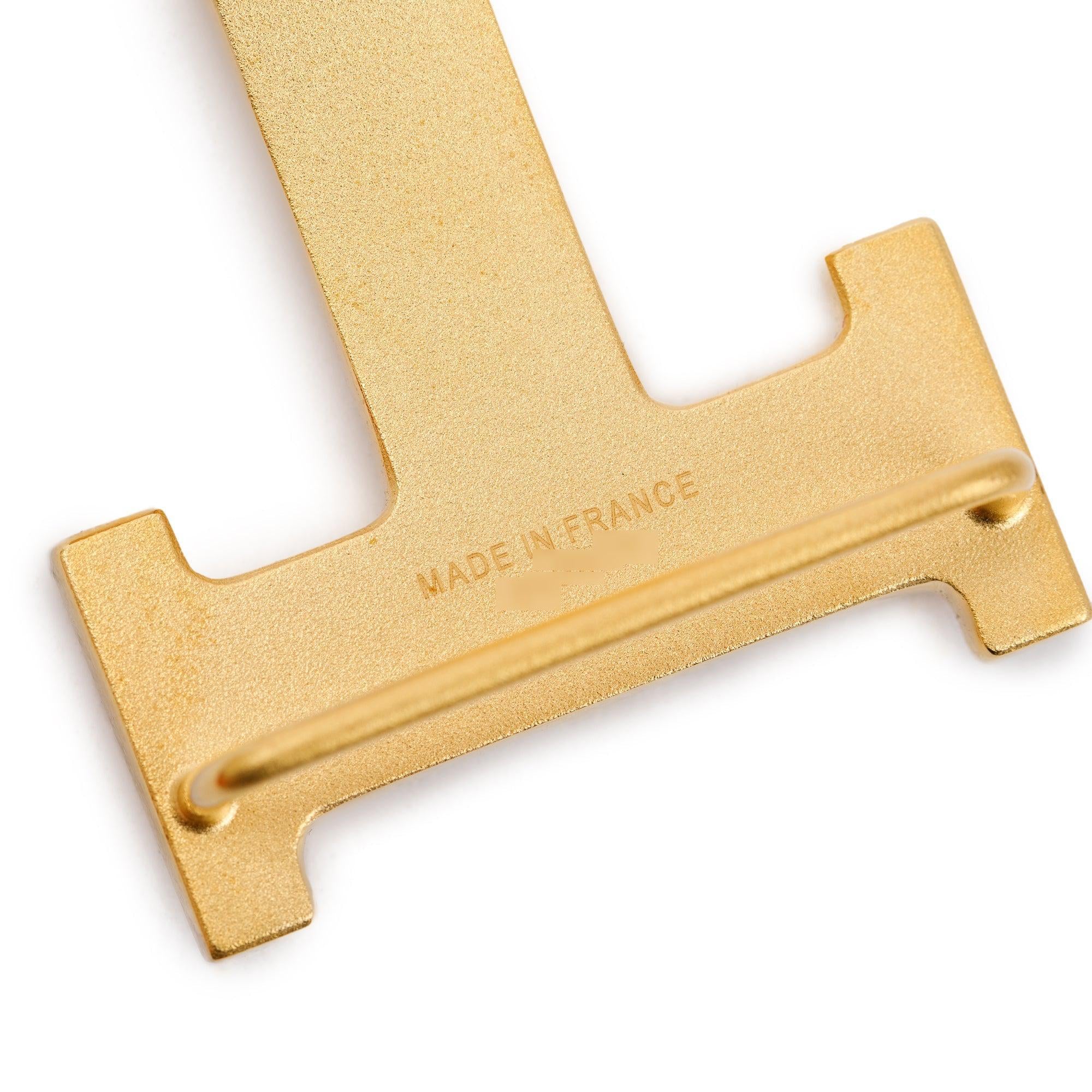 Hermes 2021 Black Box Orange Togo Leather Reversible 32 mm H Belt Kit