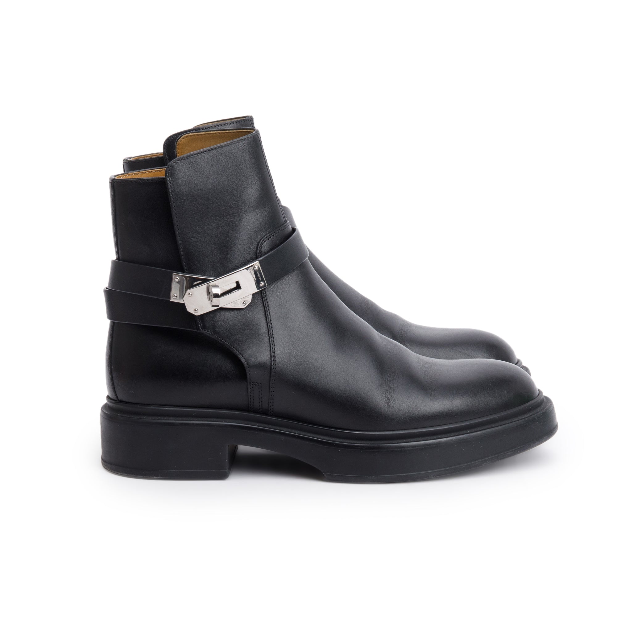 Hermes 2021 Black Calfskin Leather Neo Ankle Boots, Size 36