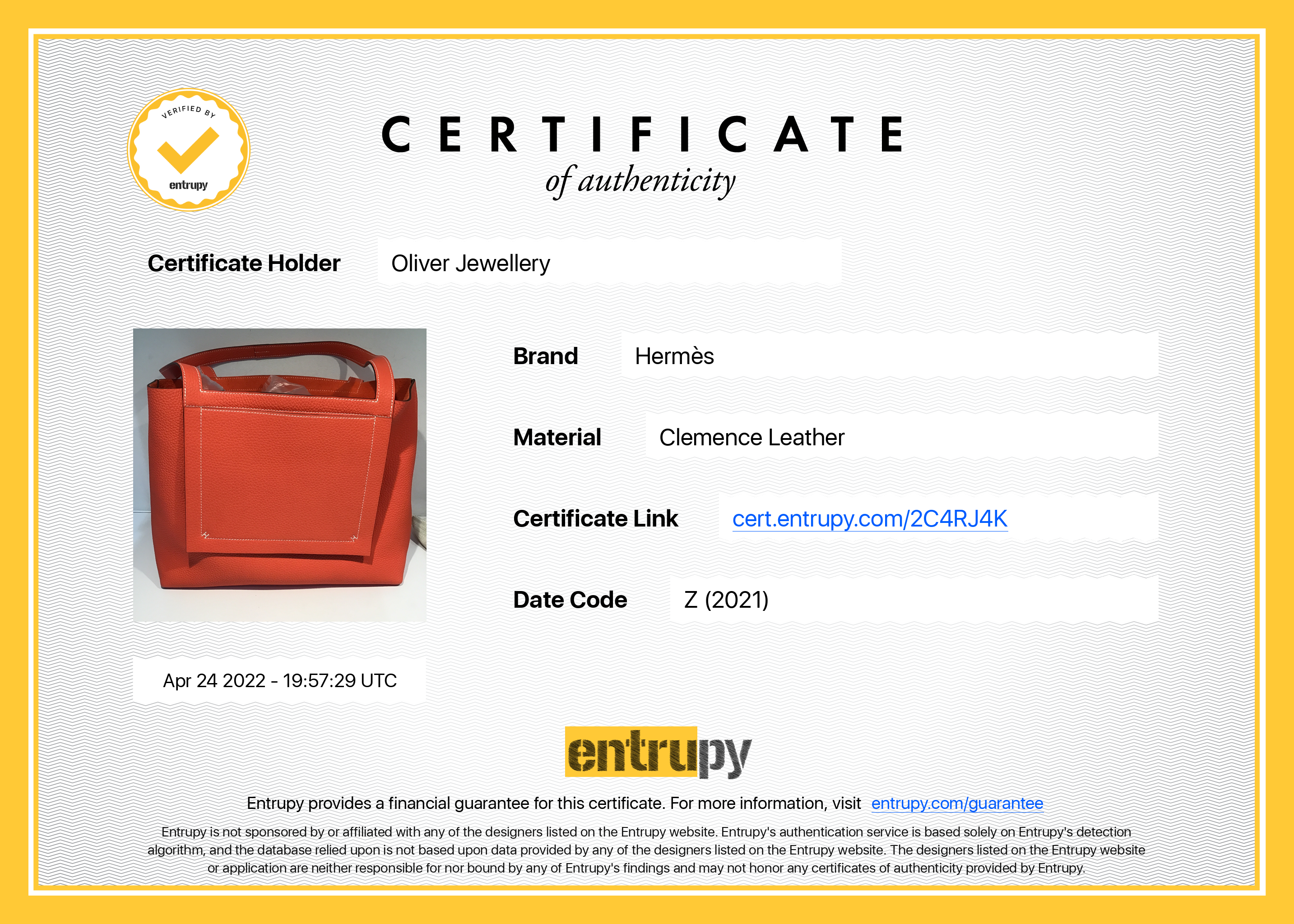 Hermes 2021 Clemence Cabasellier 31 Tote