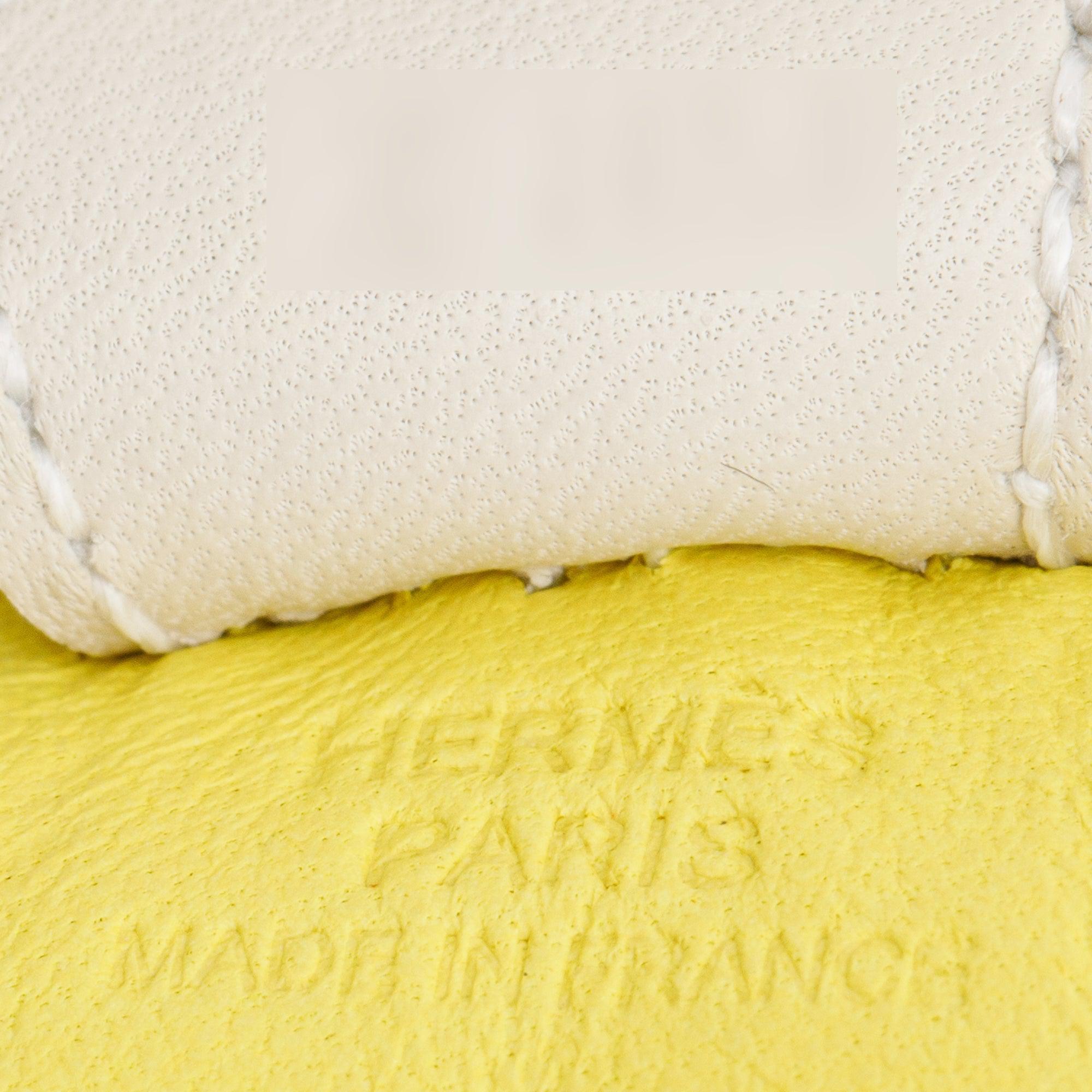 Hermes 2021 Craie, Chai & Lime Milo Lambskin Leather Rodeo Horse Bag Charm PM