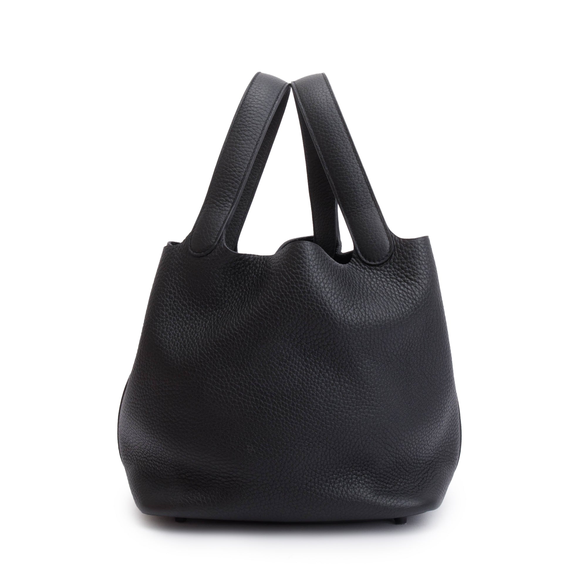 Hermes 2021 Noir So Black Taurillon Clemence Picotin Lock 22 w/ Box