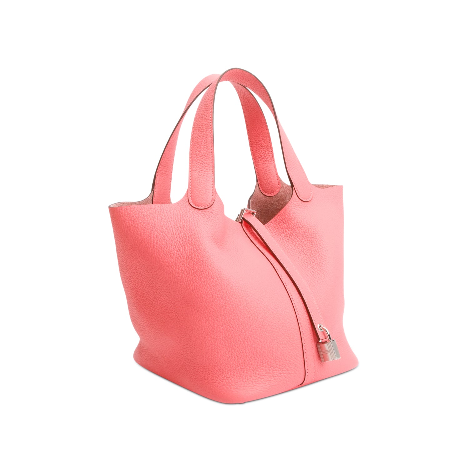 Hermes 2021 Rose Azalee Taurillon Clemence Picotin Lock 22 w/ Box