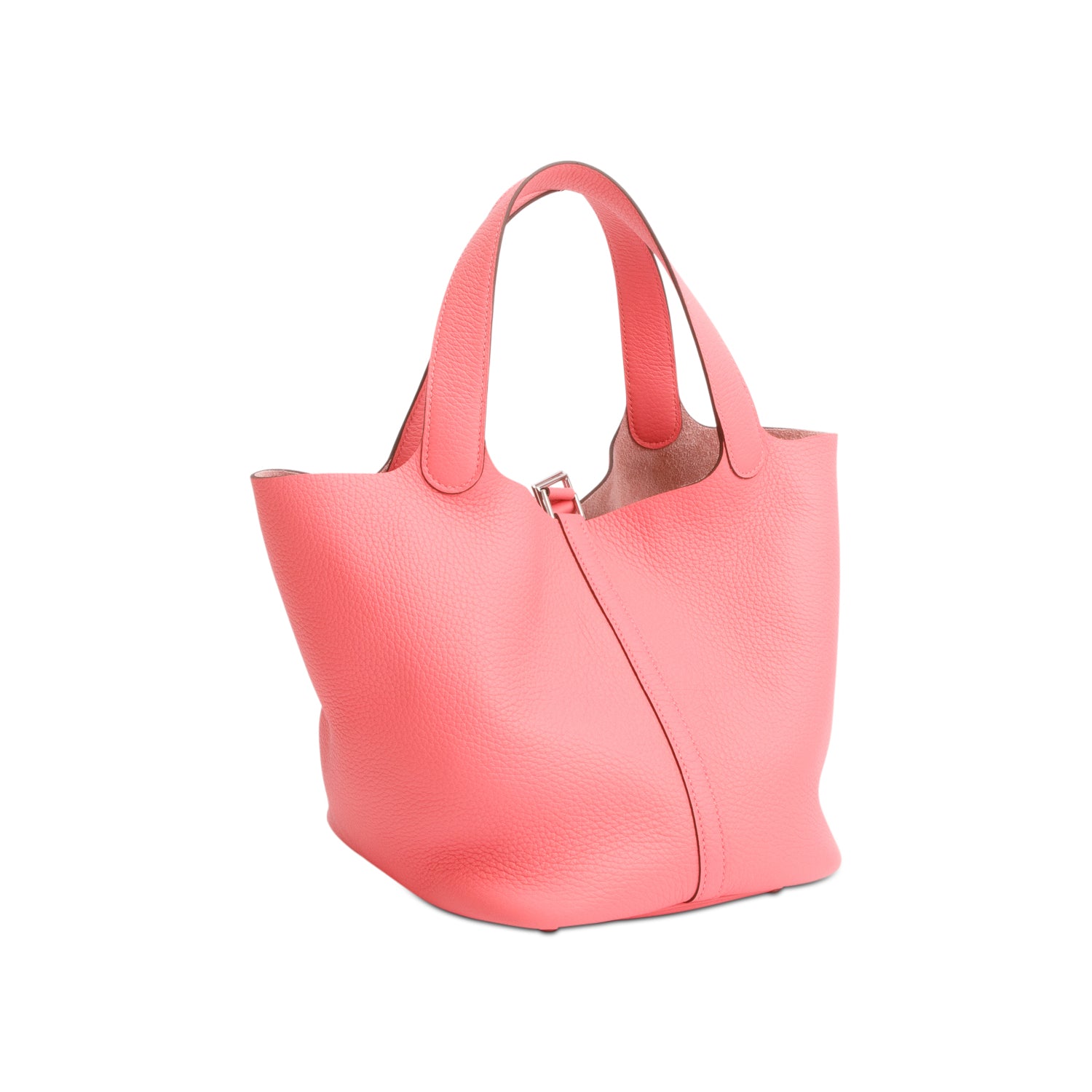 Hermes 2021 Rose Azalee Taurillon Clemence Picotin Lock 22 w/ Box