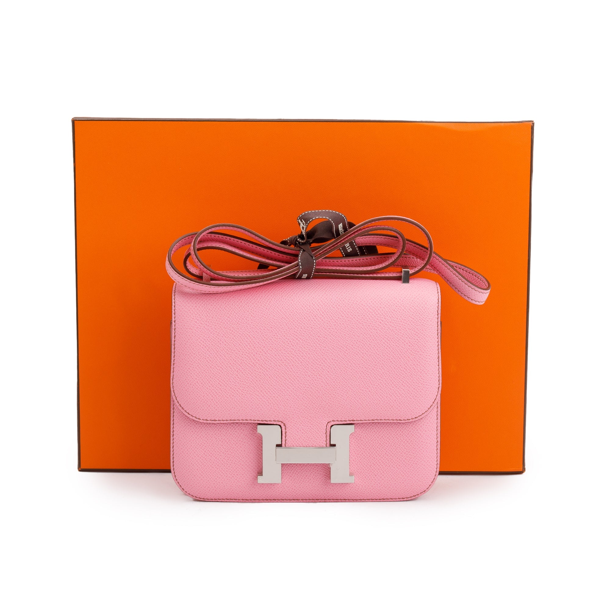 Hermes 2021 Rose Confetti Epsom Leather Mini Constance 18 w/ Box