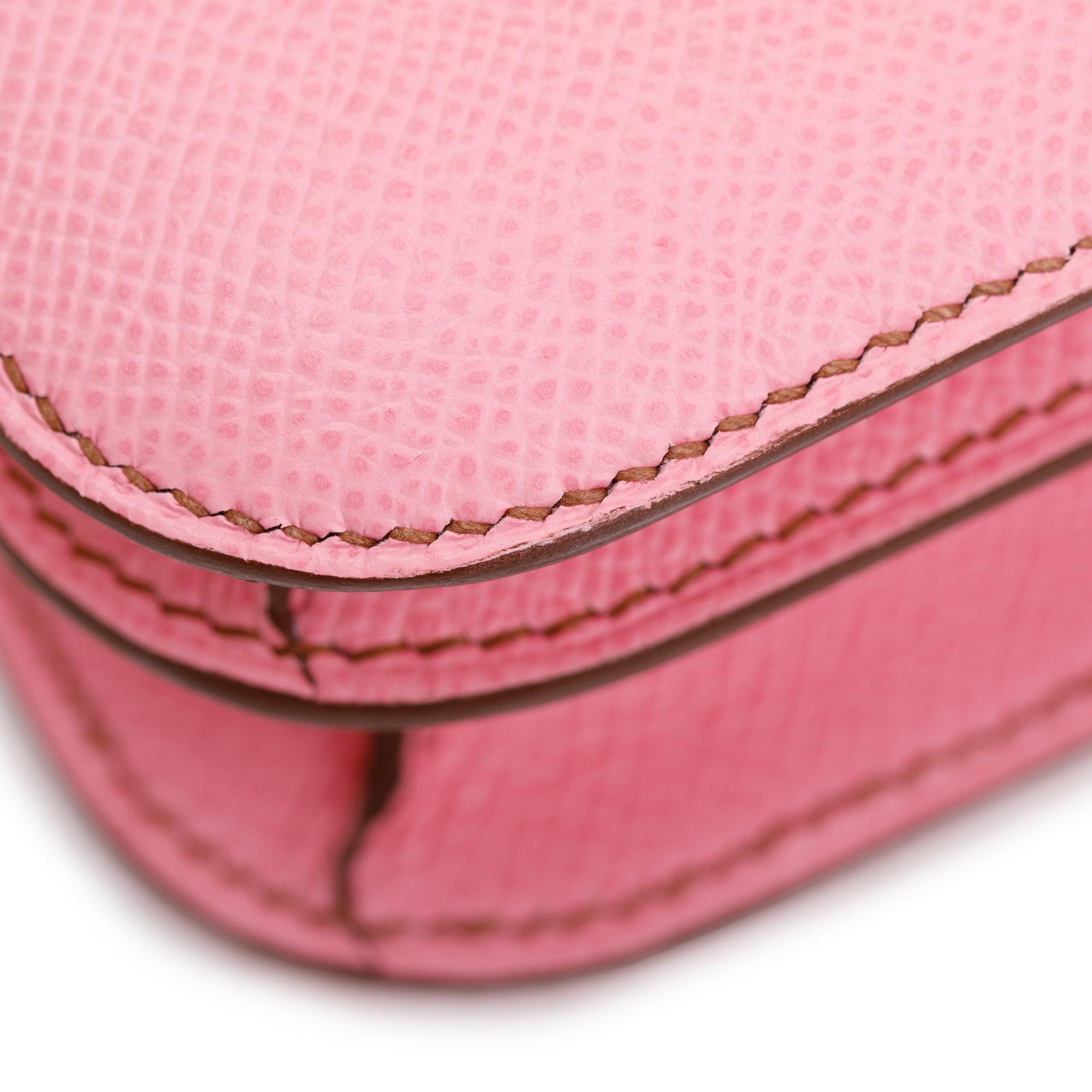 Hermes 2021 Rose Confetti Epsom Leather Mini Constance 18 w/ Box