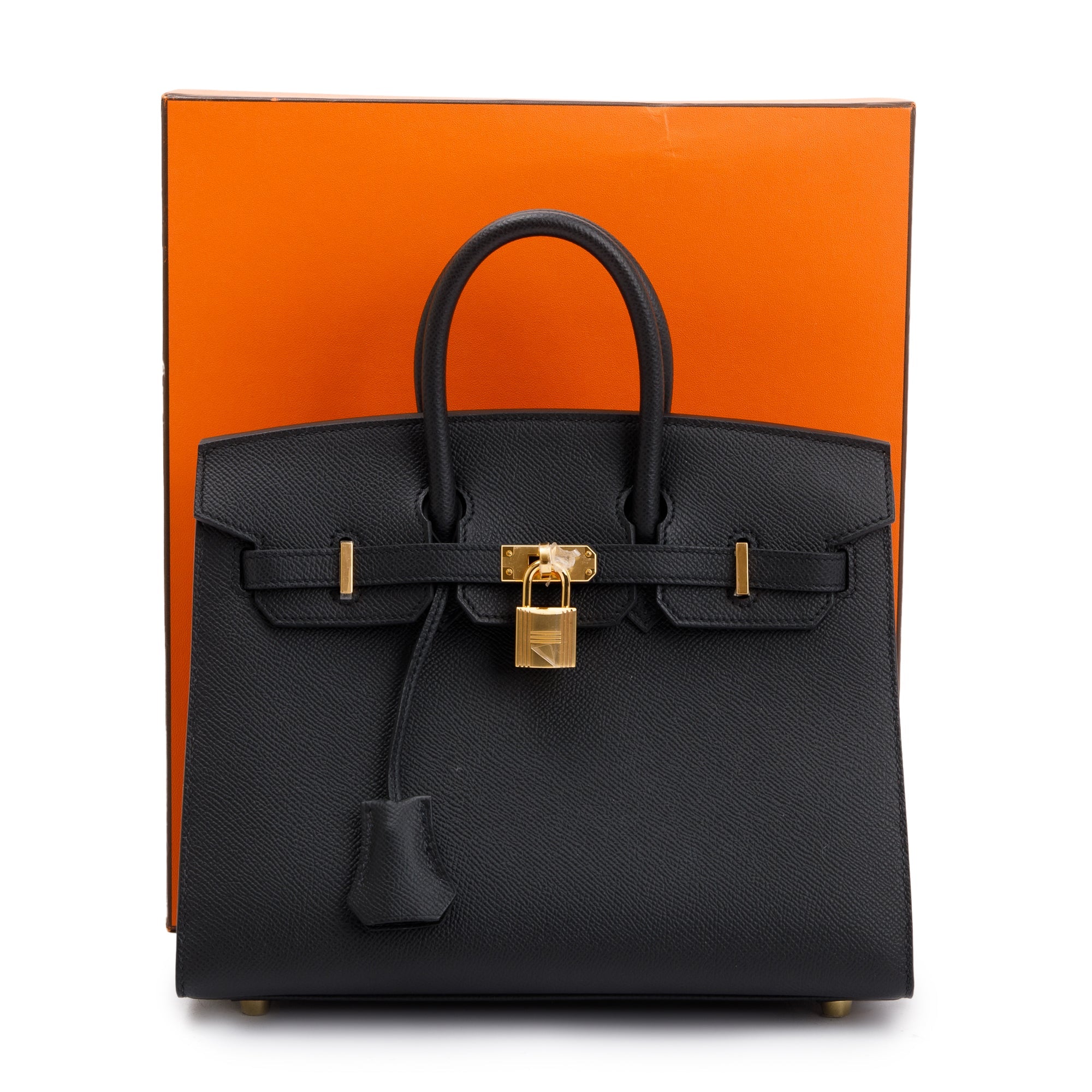 Hermes 2022 Black Noir Epsom Birkin Sellier 25 w/ Box